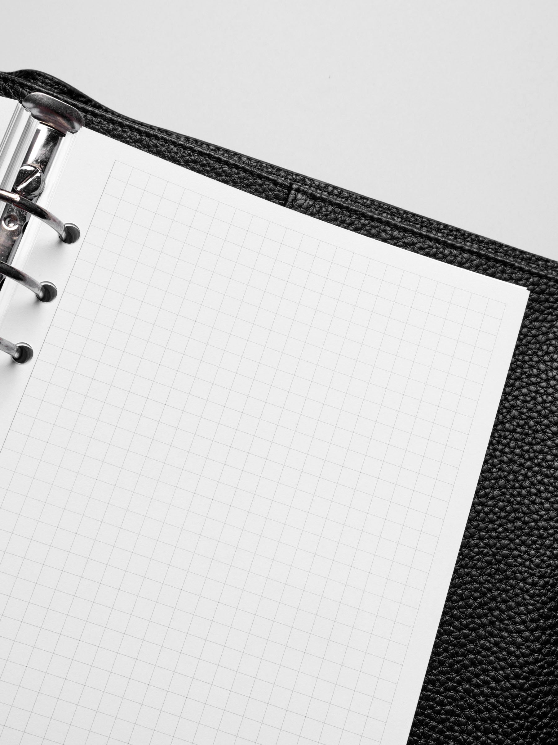 Insert in use inside a black leather planner.