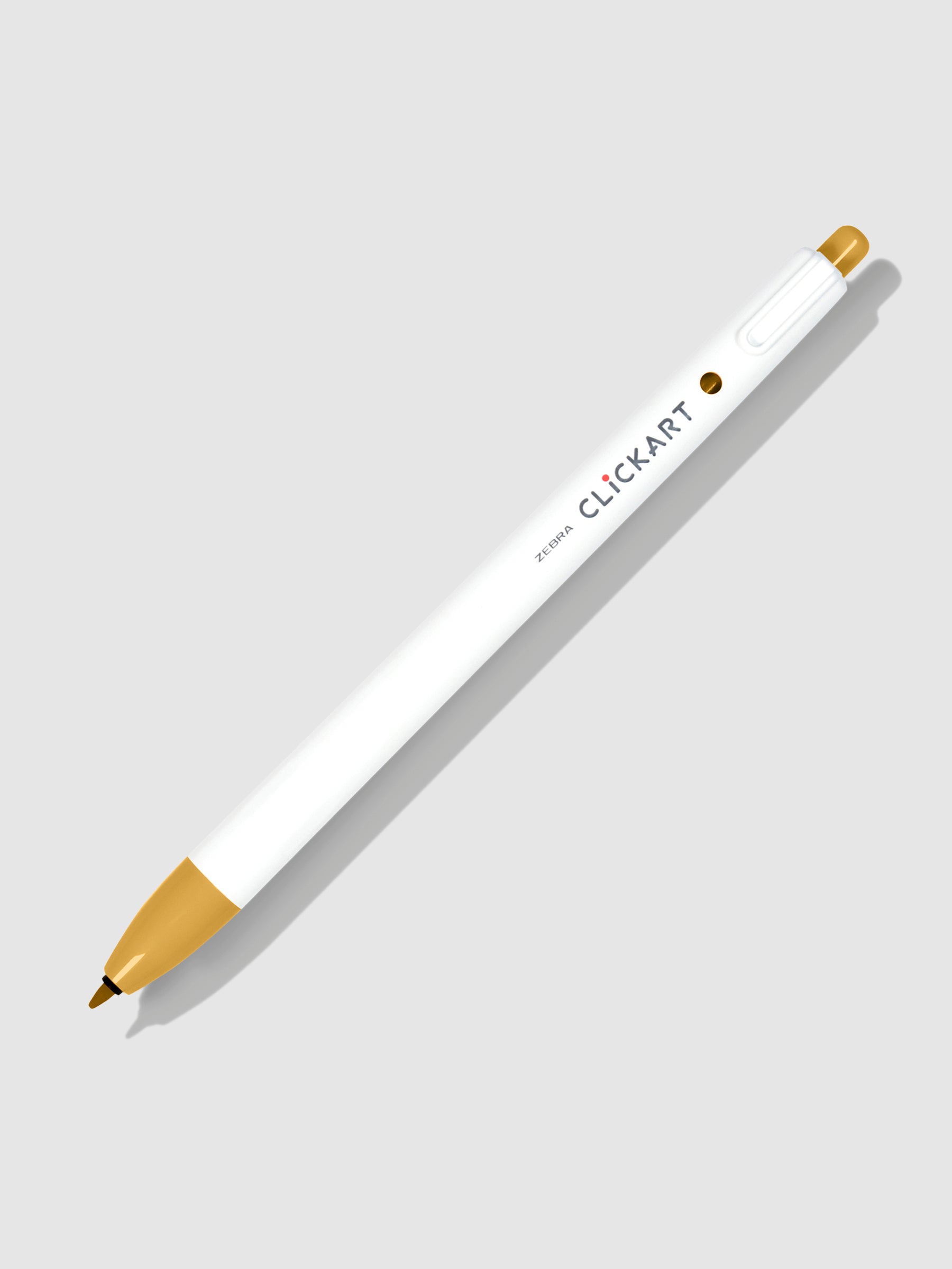 Zebra Clickart Marker, Marigold, Cloth and Paper. Marker on a neutral background tilted to the right.