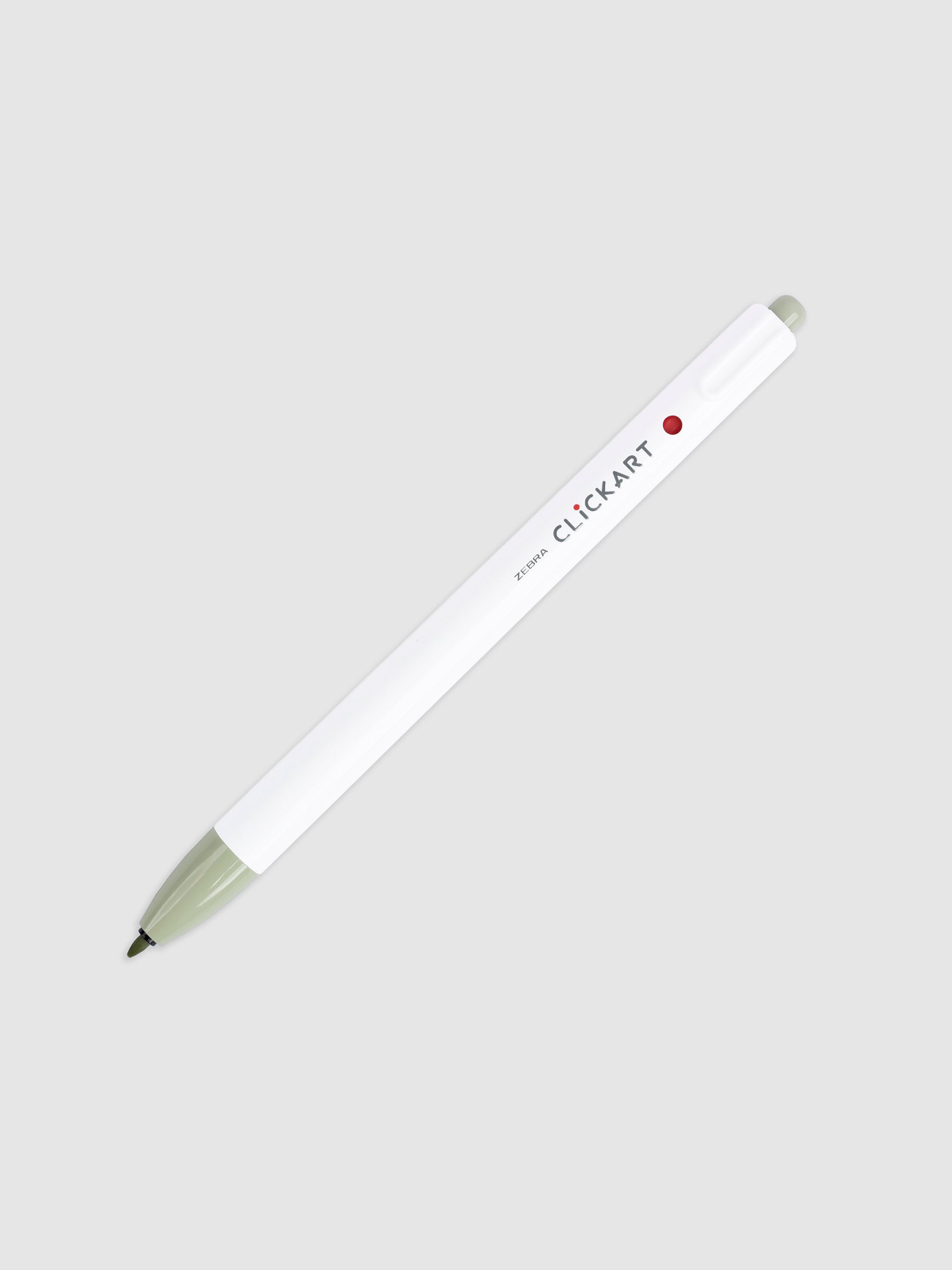 Light Khaki marker with nib exposed turned to the right on a neutral background.