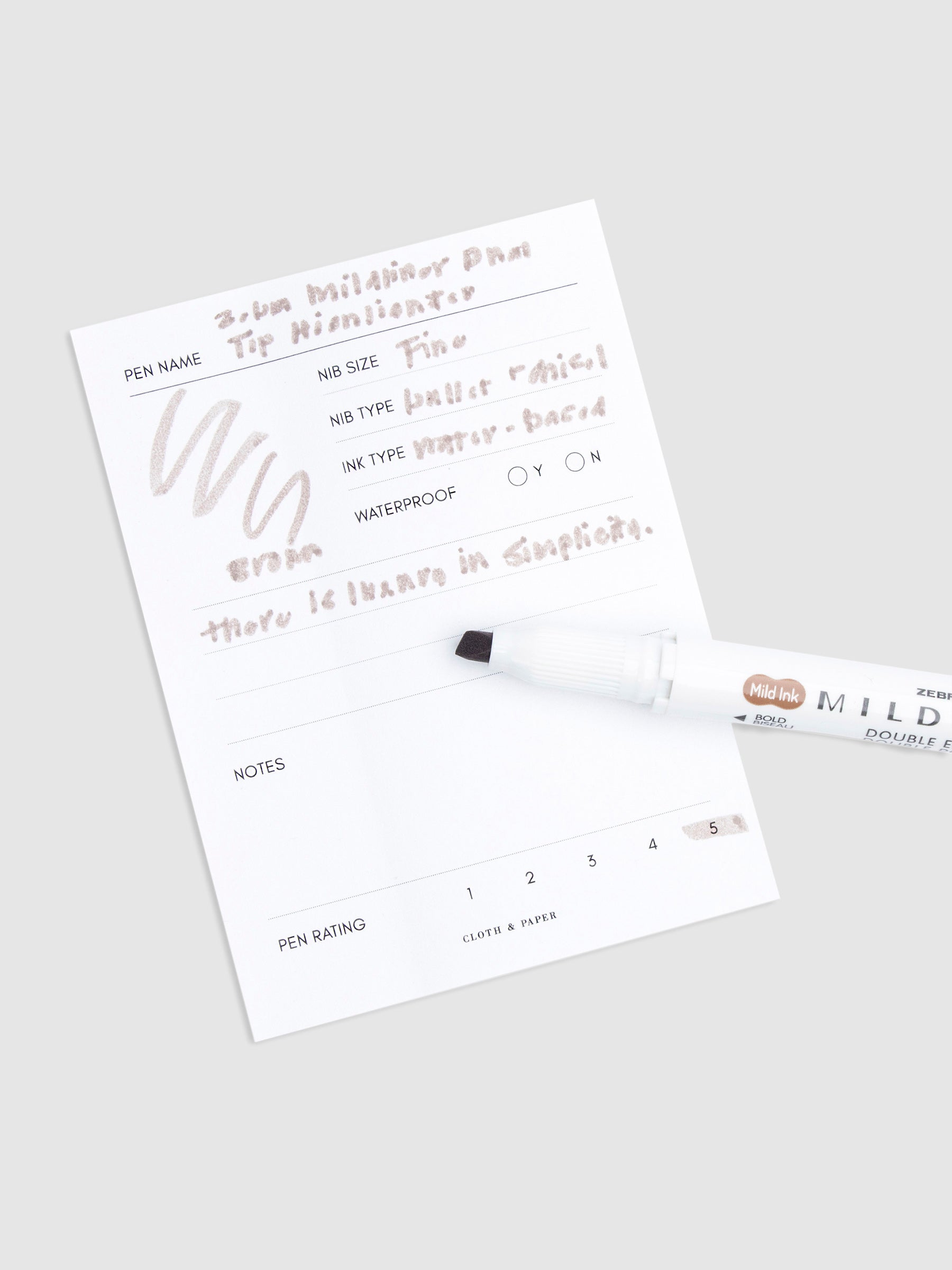 Writing sample of the Zebra Mildliner in Brown