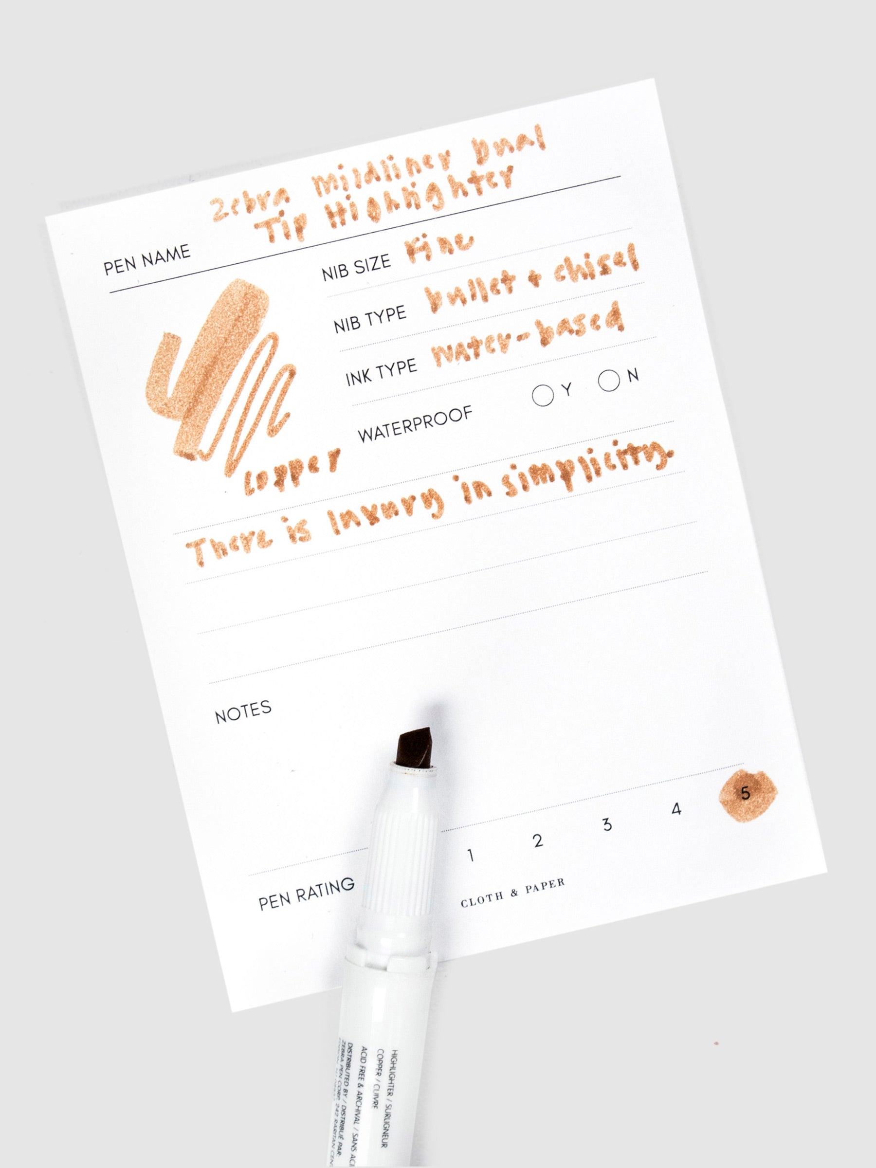 Copper Zebra Mildliner Dual Tip Highlighter