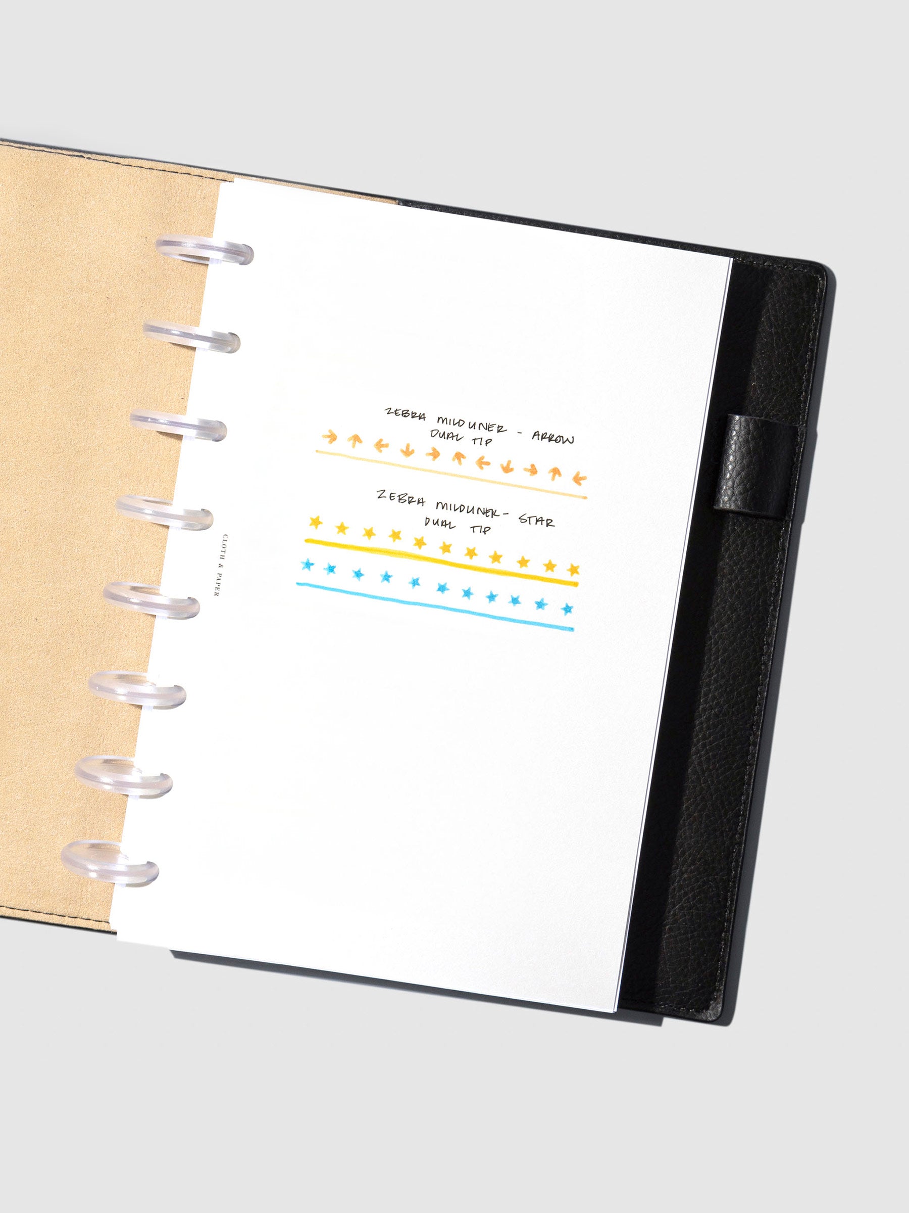 Color sample sheet for apricot, gold, and cyan highlighter.