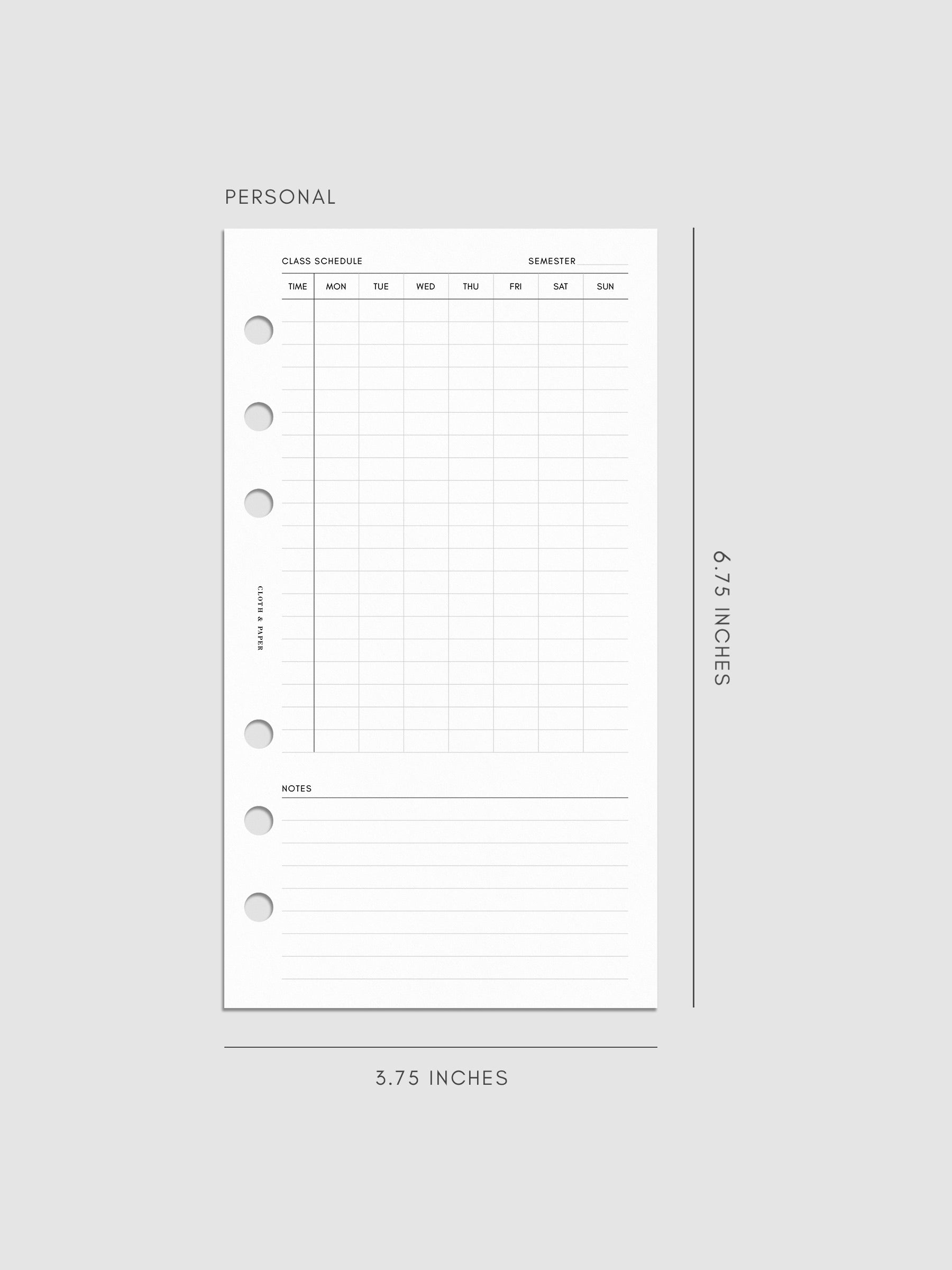 Digital mockup of insert in Personal.
