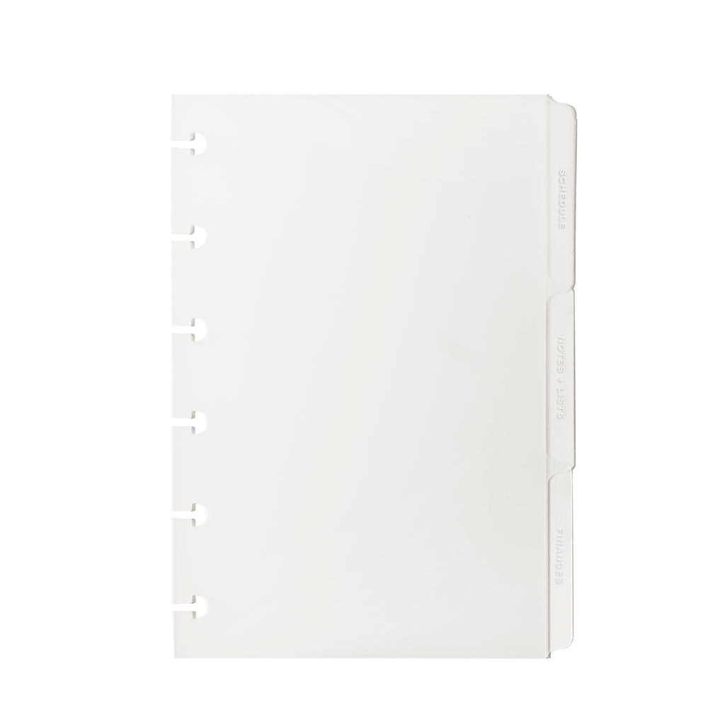 White tab dividers displayed on a white background.