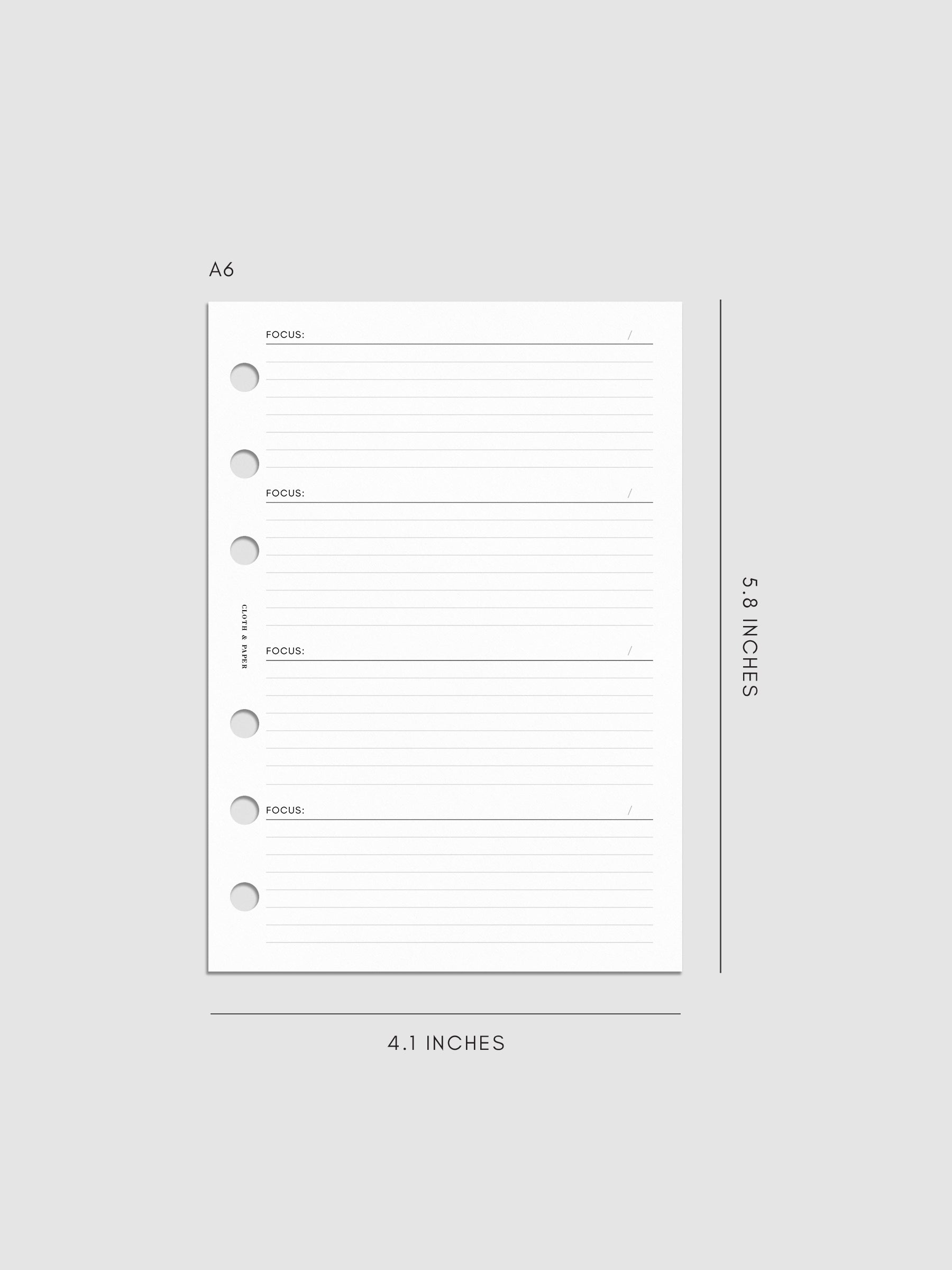 Digital mockup of insert in A6.