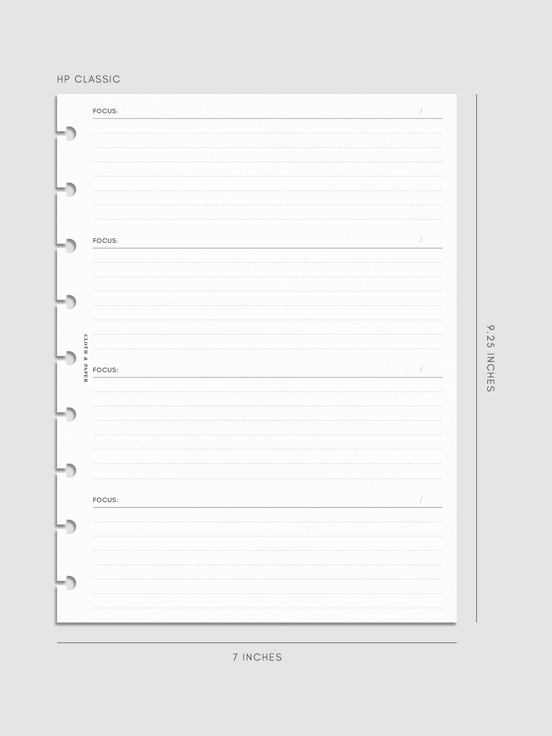 Digital mockup of insert in HP Classic.