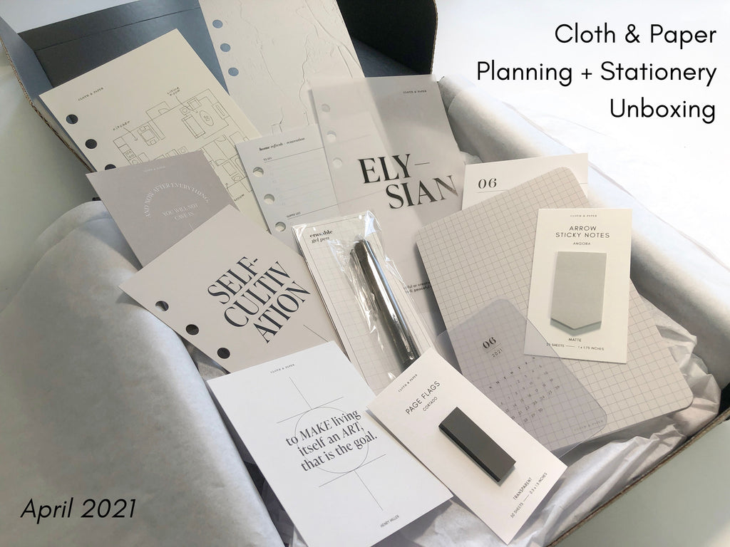 April 2021 | Cloth & Paper Planning + Stationery Unboxing | Planner Subscription Box