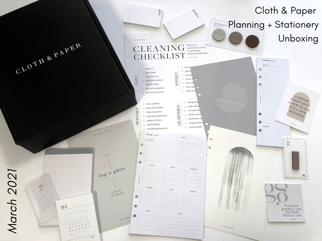 March 2021 | Cloth & Paper Planning + Stationery Unboxing