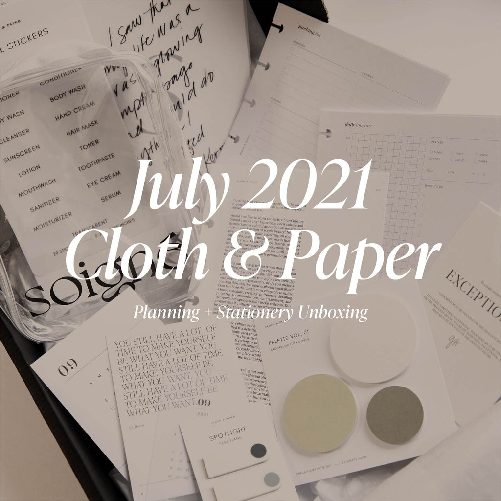 July 2021 Cloth & Paper Planning + Stationery Unboxing