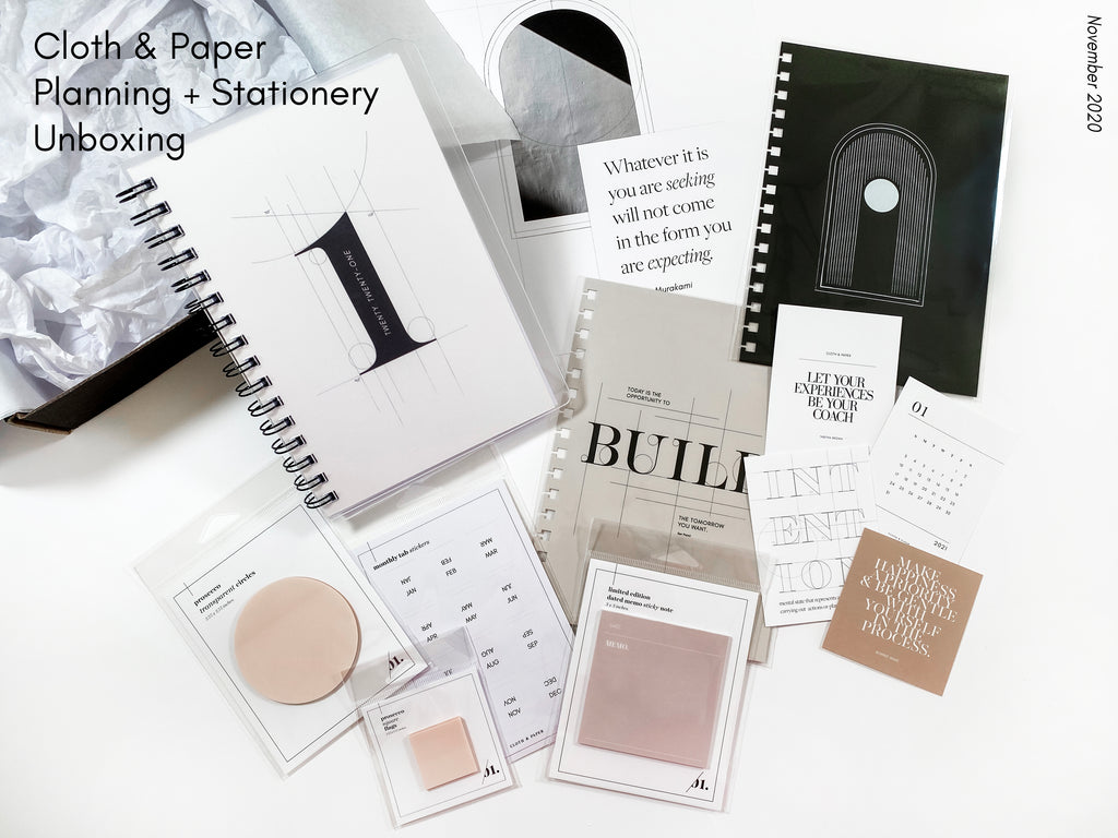 November 2020 | Cloth & Paper Planning + Stationery Unboxing