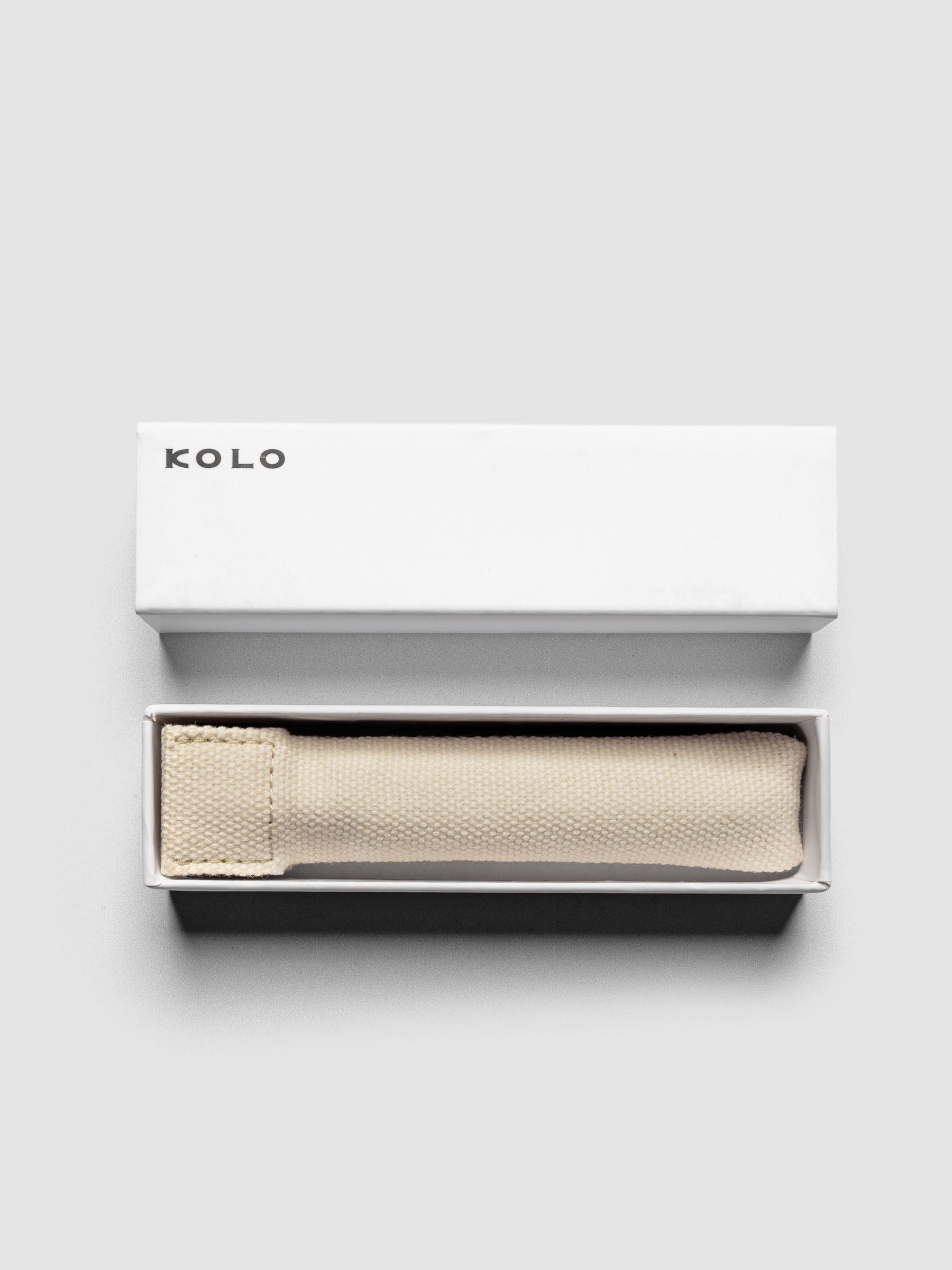 Kolo Tino Ballpoint Pen in a canvas pouch shown in the open white box.