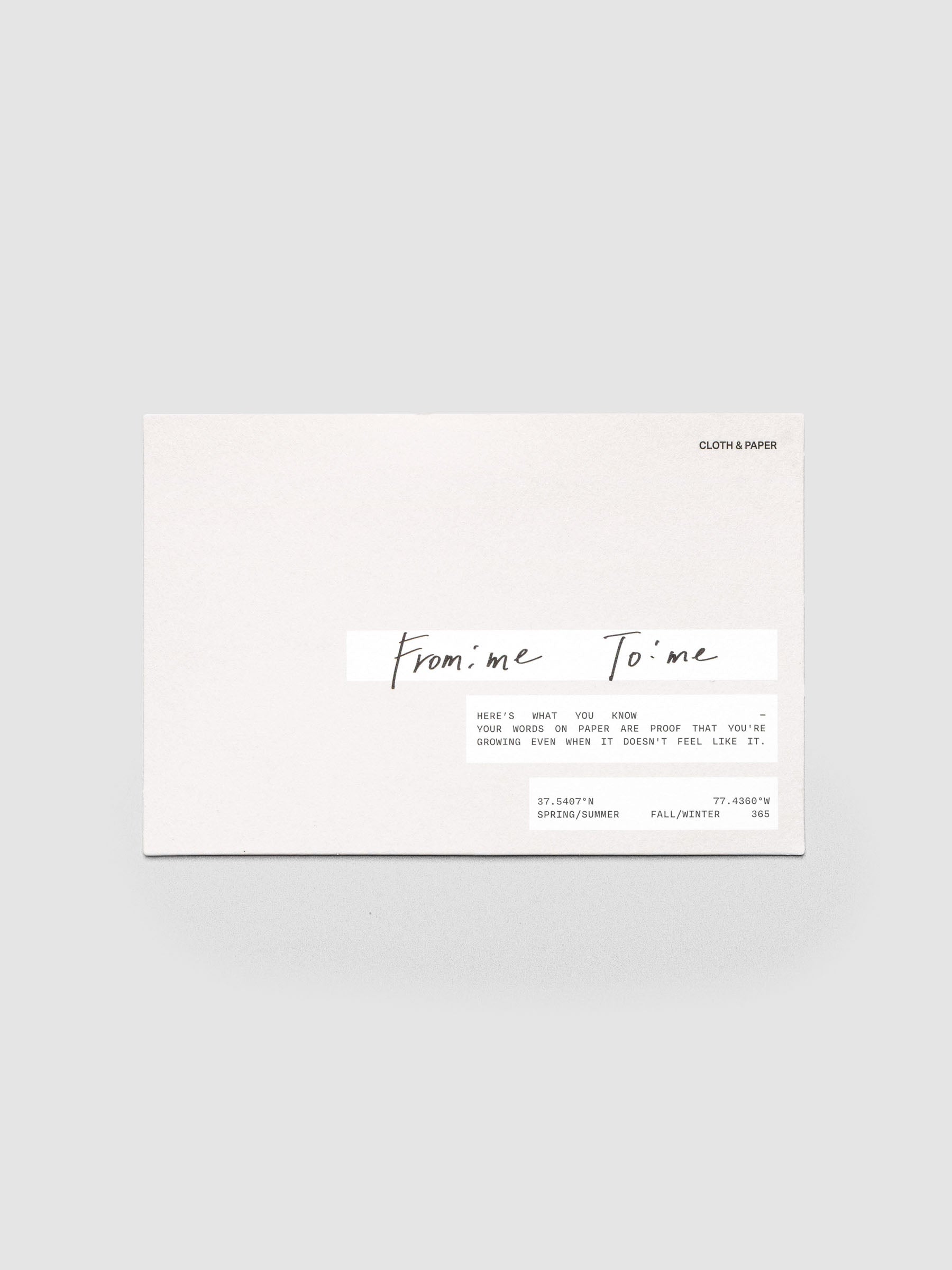 Letter to Self Journaling Card shown on a grey background.