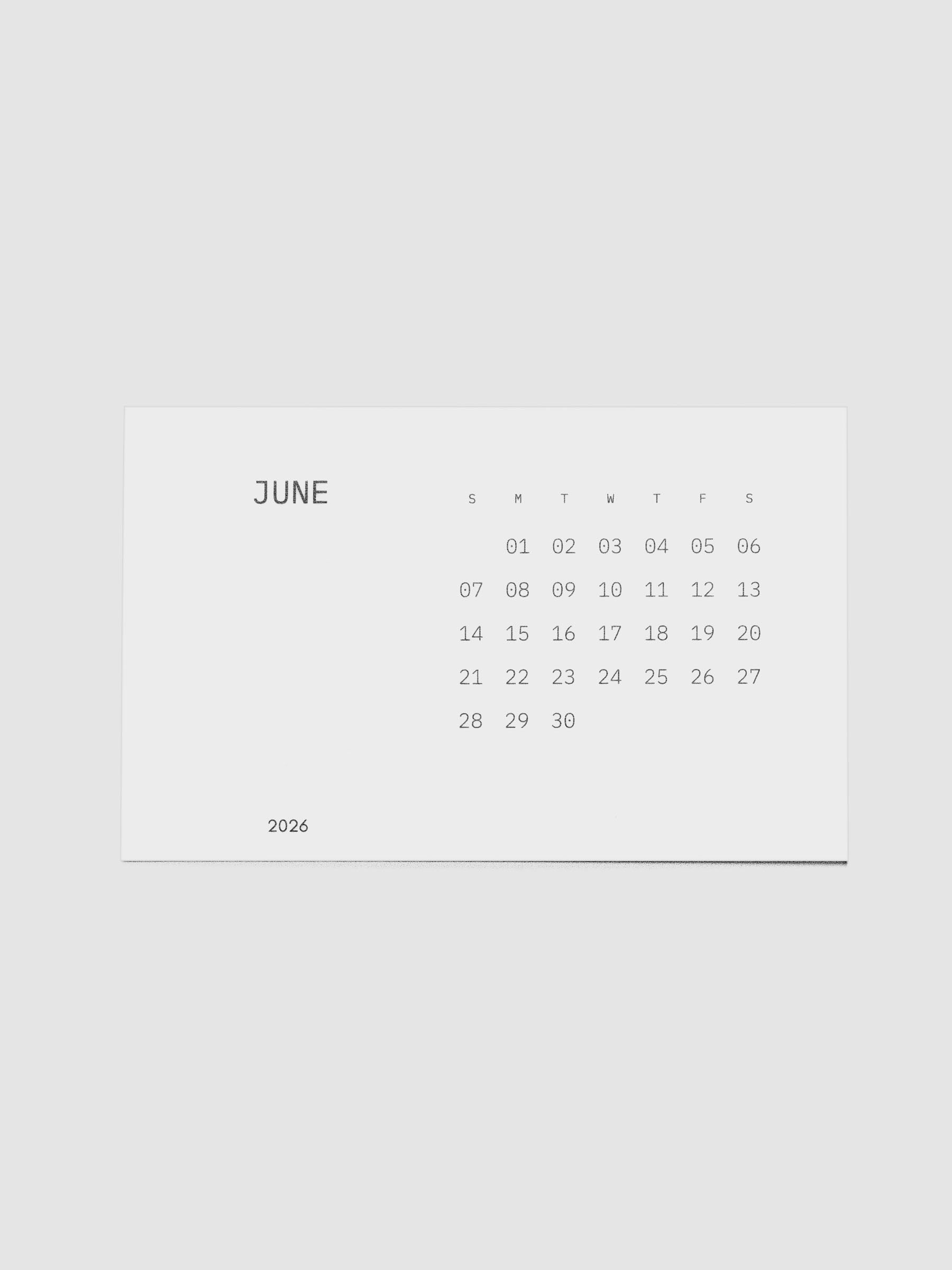 June 2026 pocket calendar.