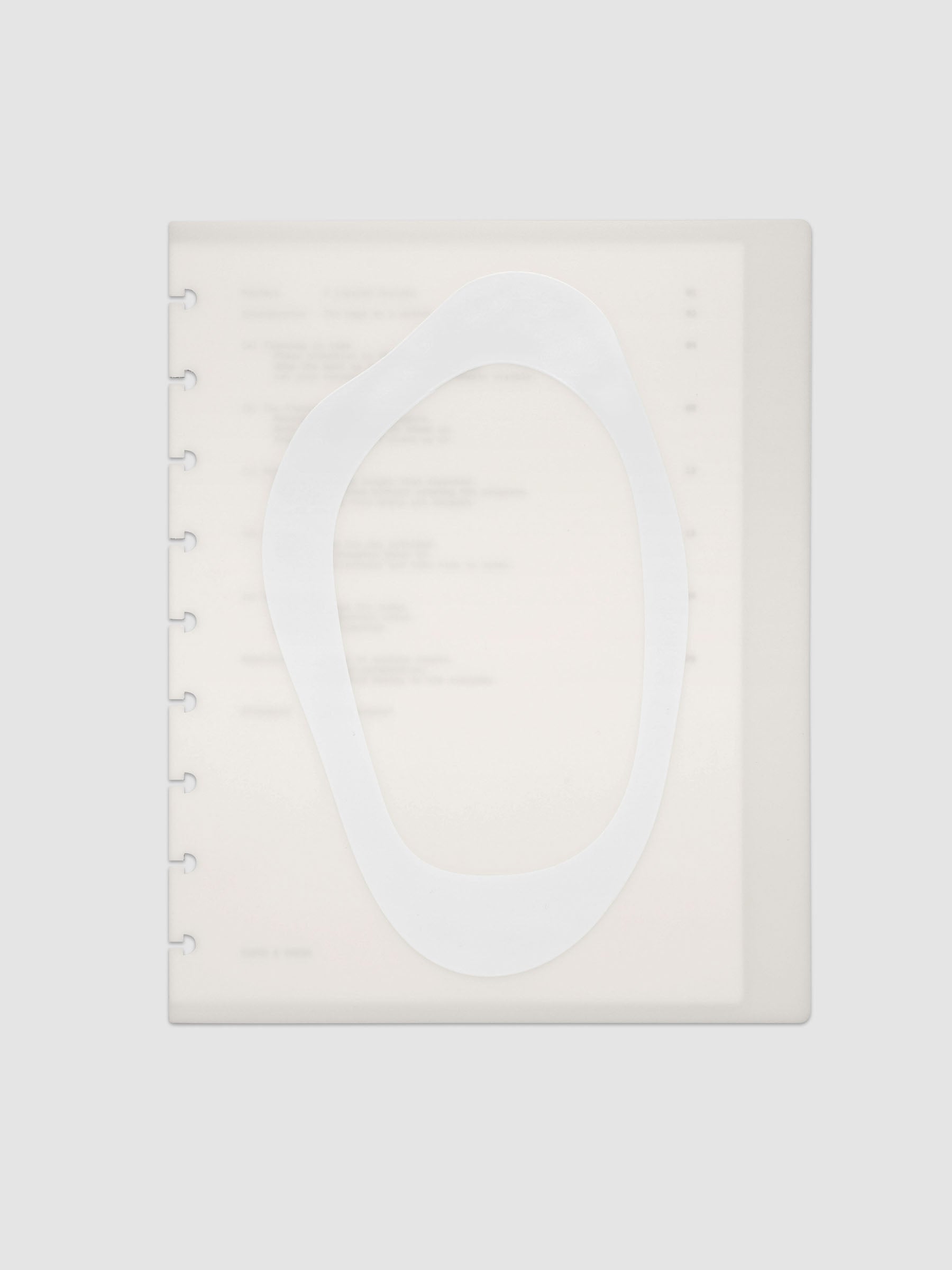 Continuation Planner Cover + Dashboard Set in HP Classic. Milky white frosted plastic cover with a spot gloss organic shape over a black-printed paper dashboard. Image 1 of 3.