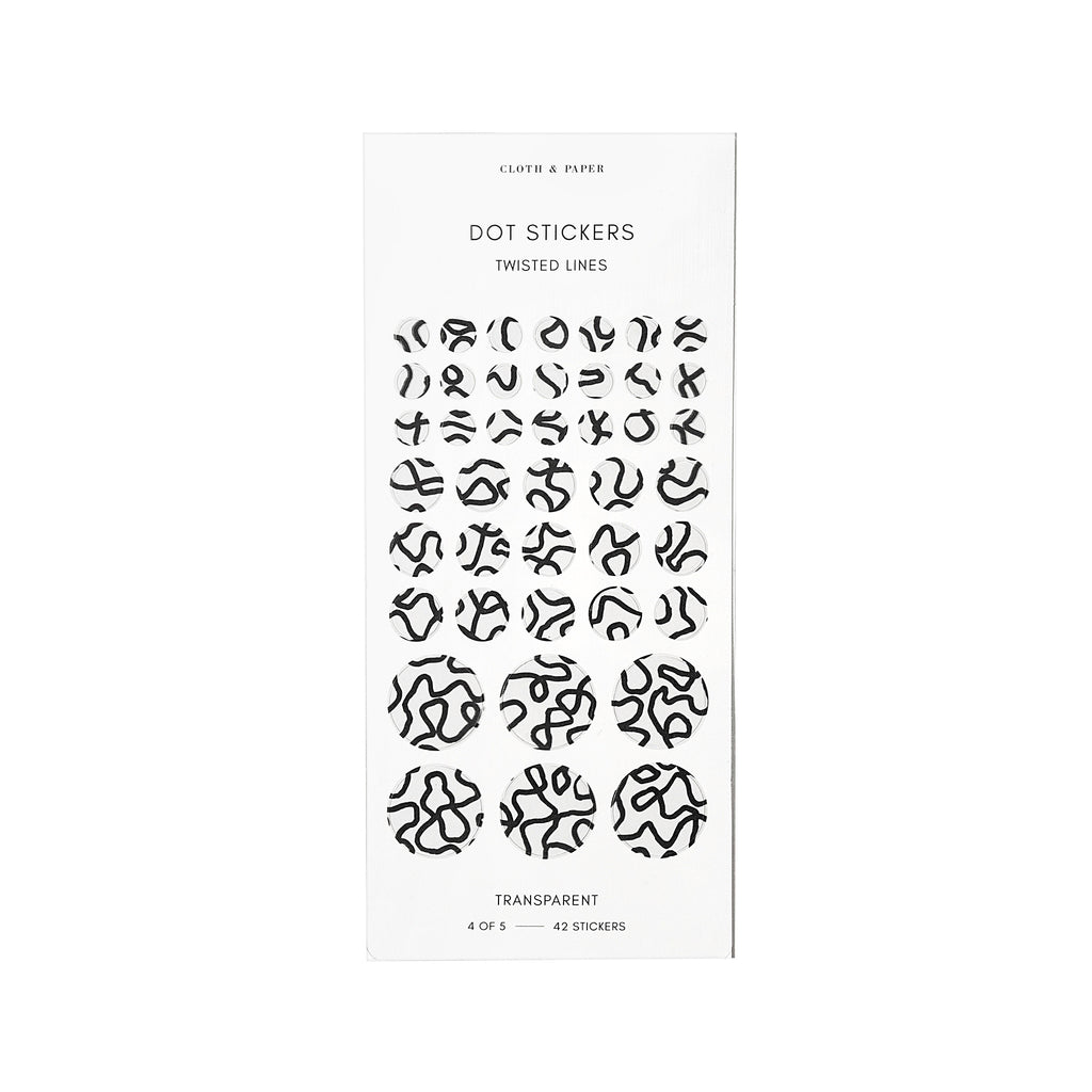 Line:1 Sticker Twisted Lines Dot Sticker Set | Transparent | Planner Stickers | Cloth ...
