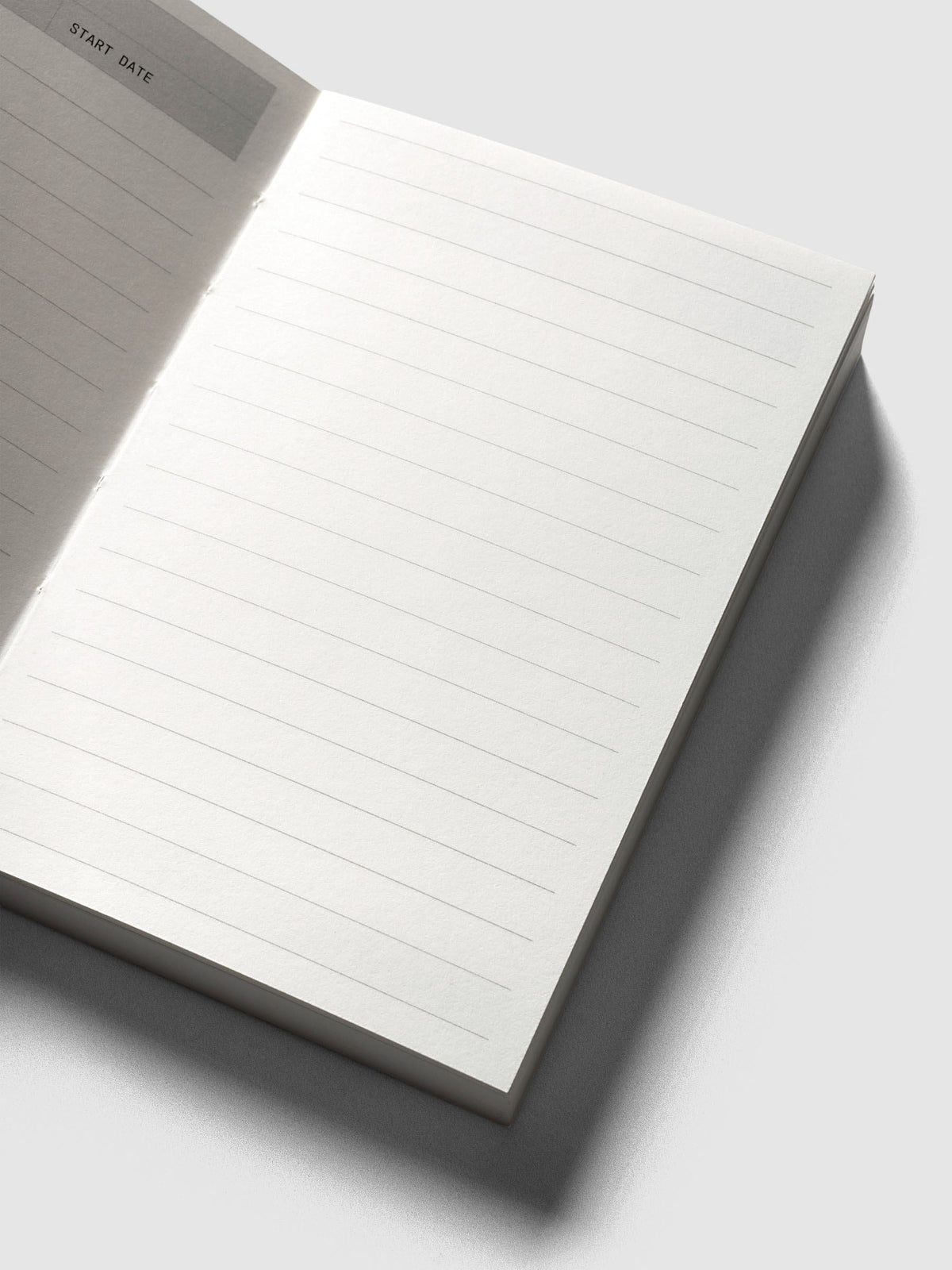 Bibliophile Notebook Pocket, angled view of a lined page