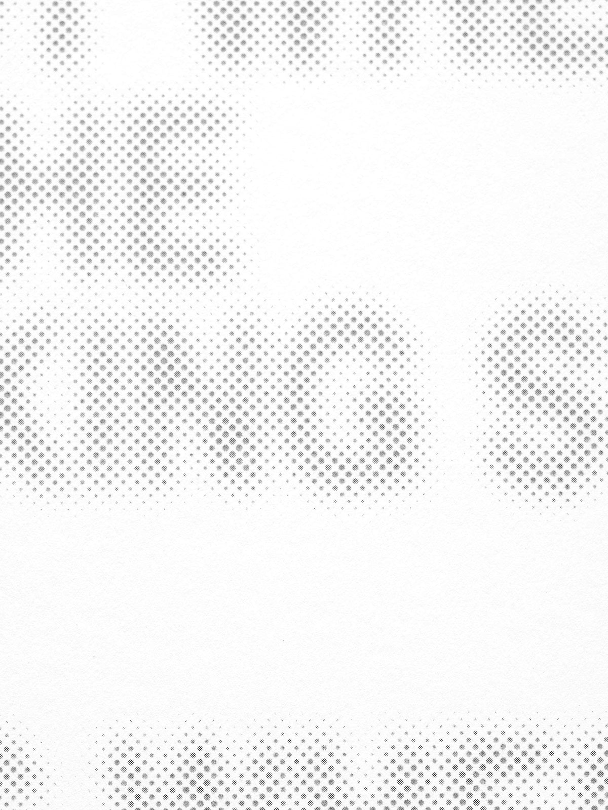 Halftone Planner Dashboard, close-up of the printed dots that build the grey halftone lettering