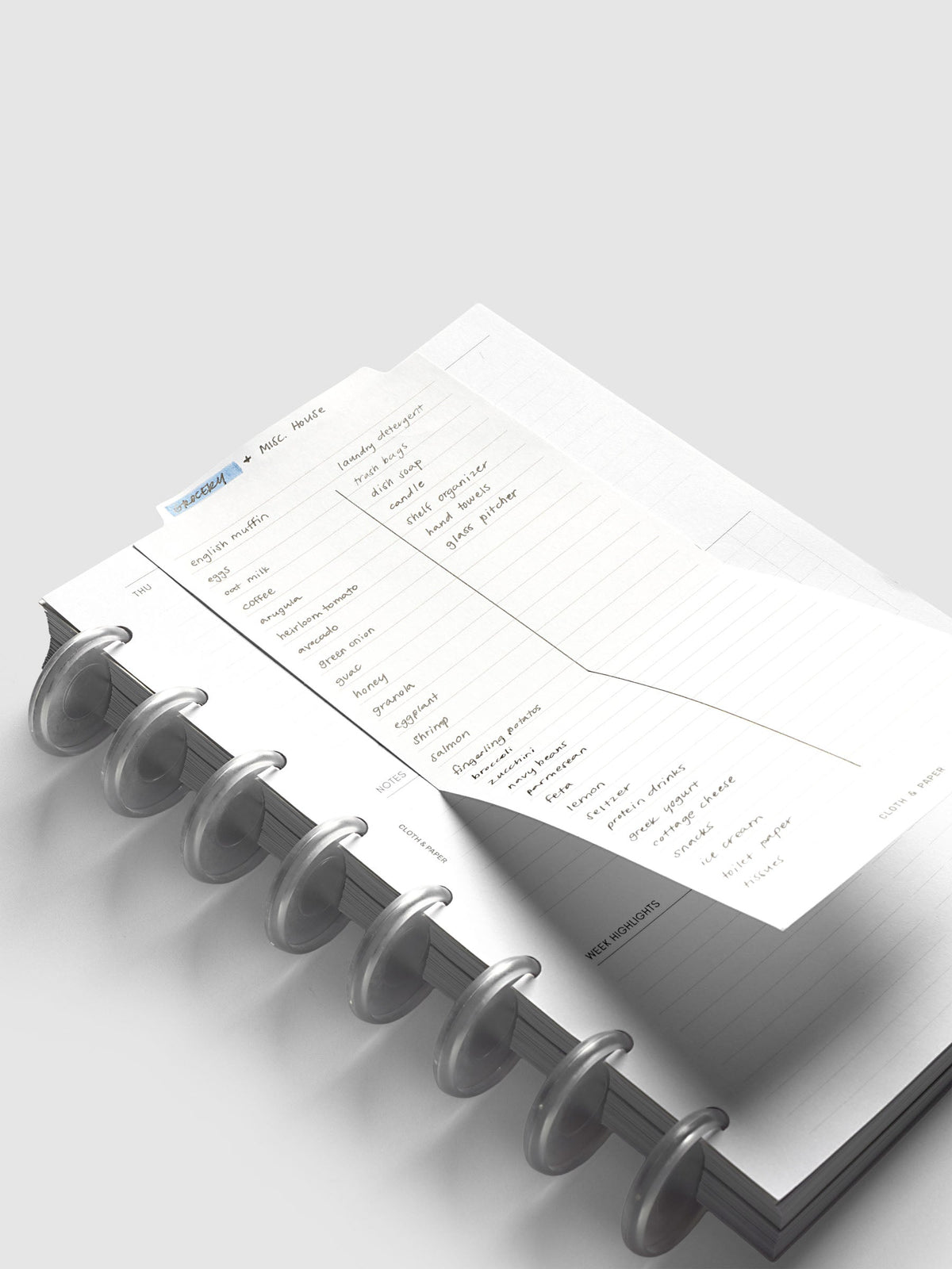 Large Sticky Notes Tab Lined, note lifted from a weekly insert on frosted discs