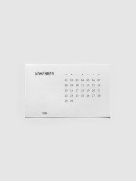 Pocket Calendar November 2026, translucent vellum card printed with the November 2026 month grid