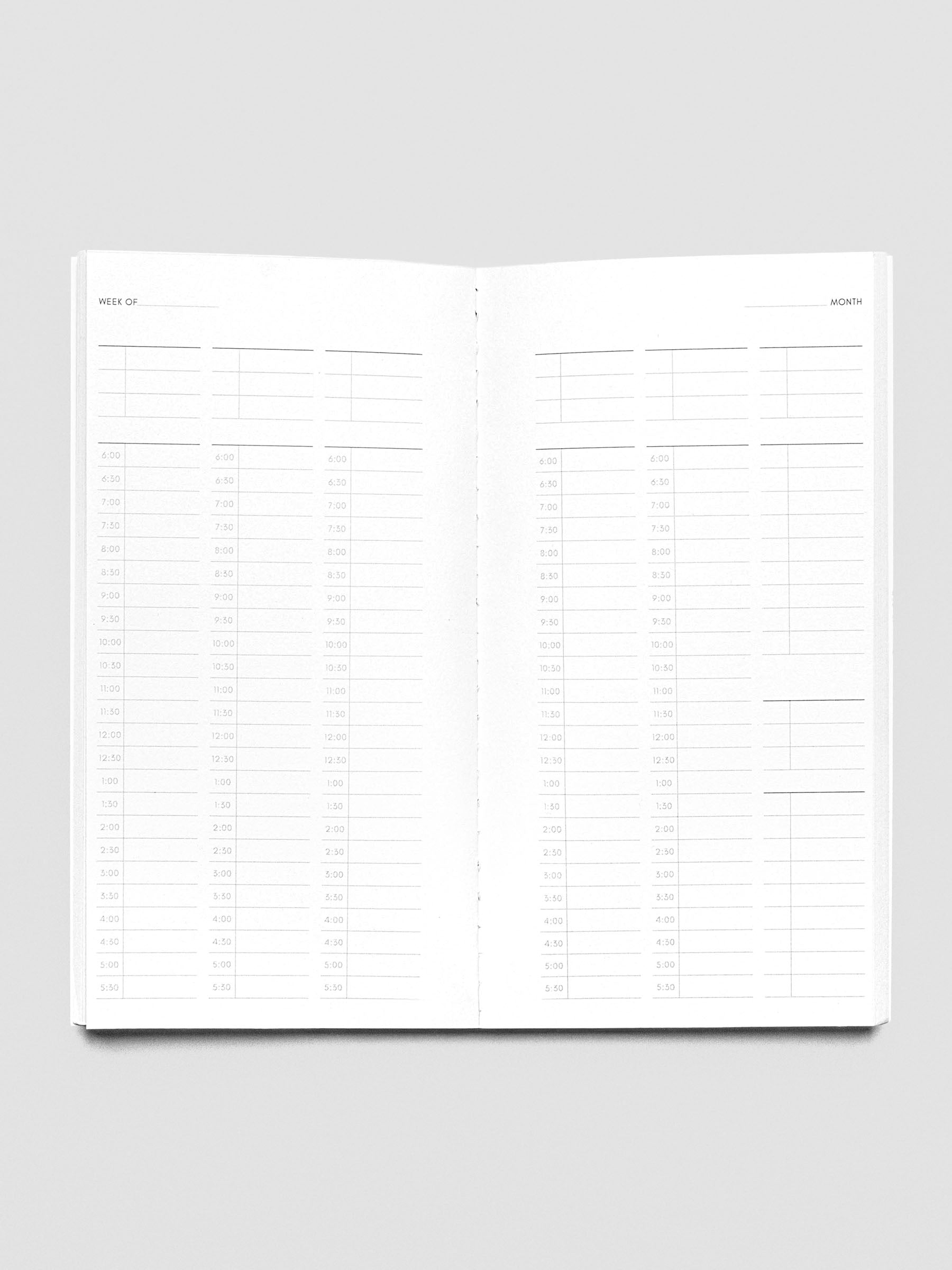 Front image of Travel Journal in size Pocket Plus in color Bordeux with 30 Minute Time Block pages.