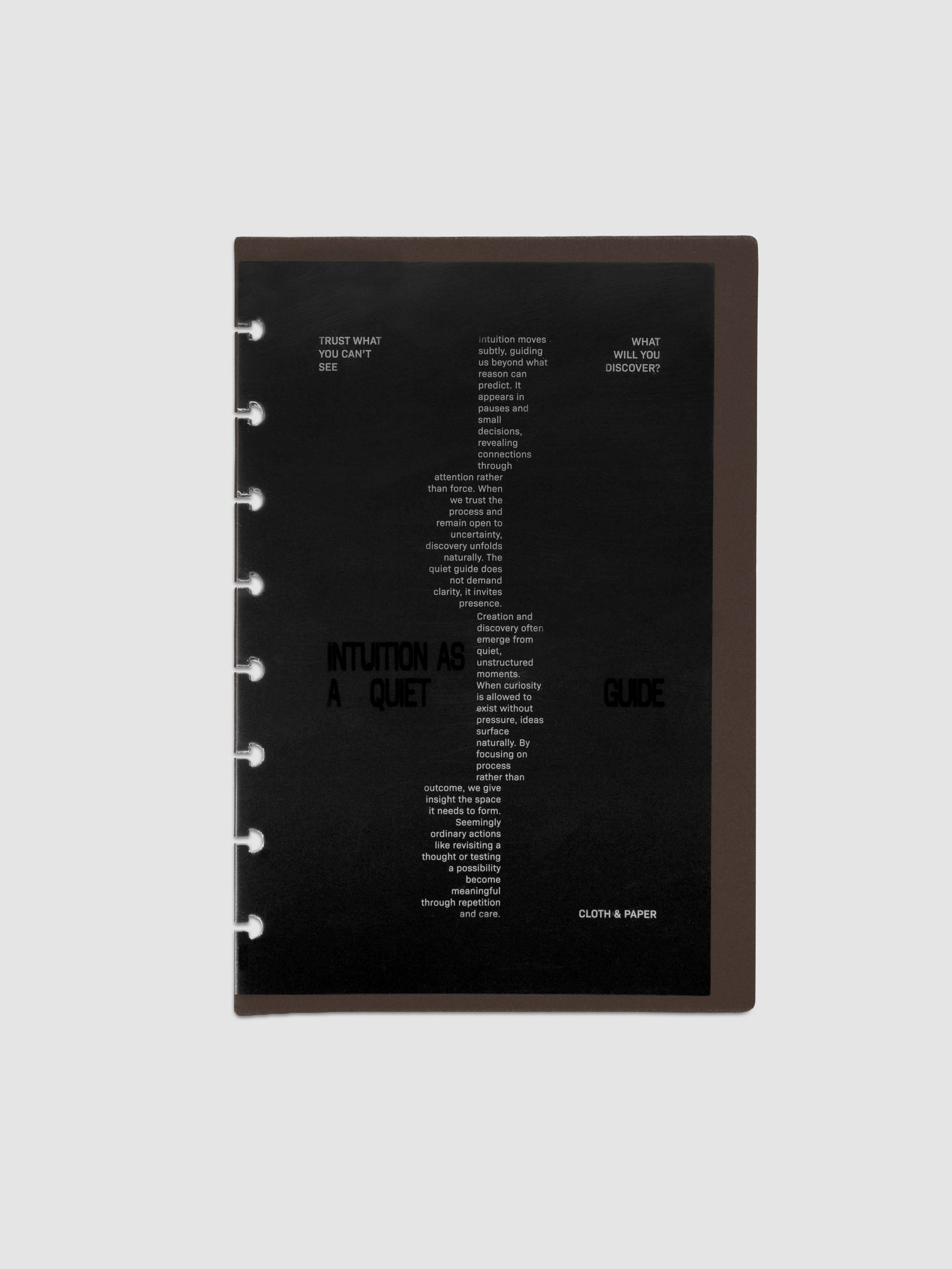 Black Intuition Ultra Thin Planner Cover + Dashboard Set in size Half Letter 8-Disc