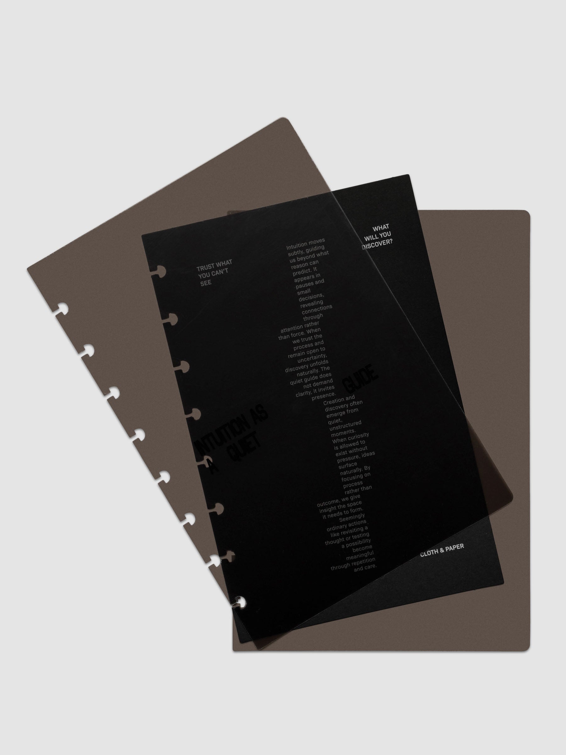 Black Intuition Ultra Thin Planner Cover + Dashboard Set in size Half Letter 8-Disc