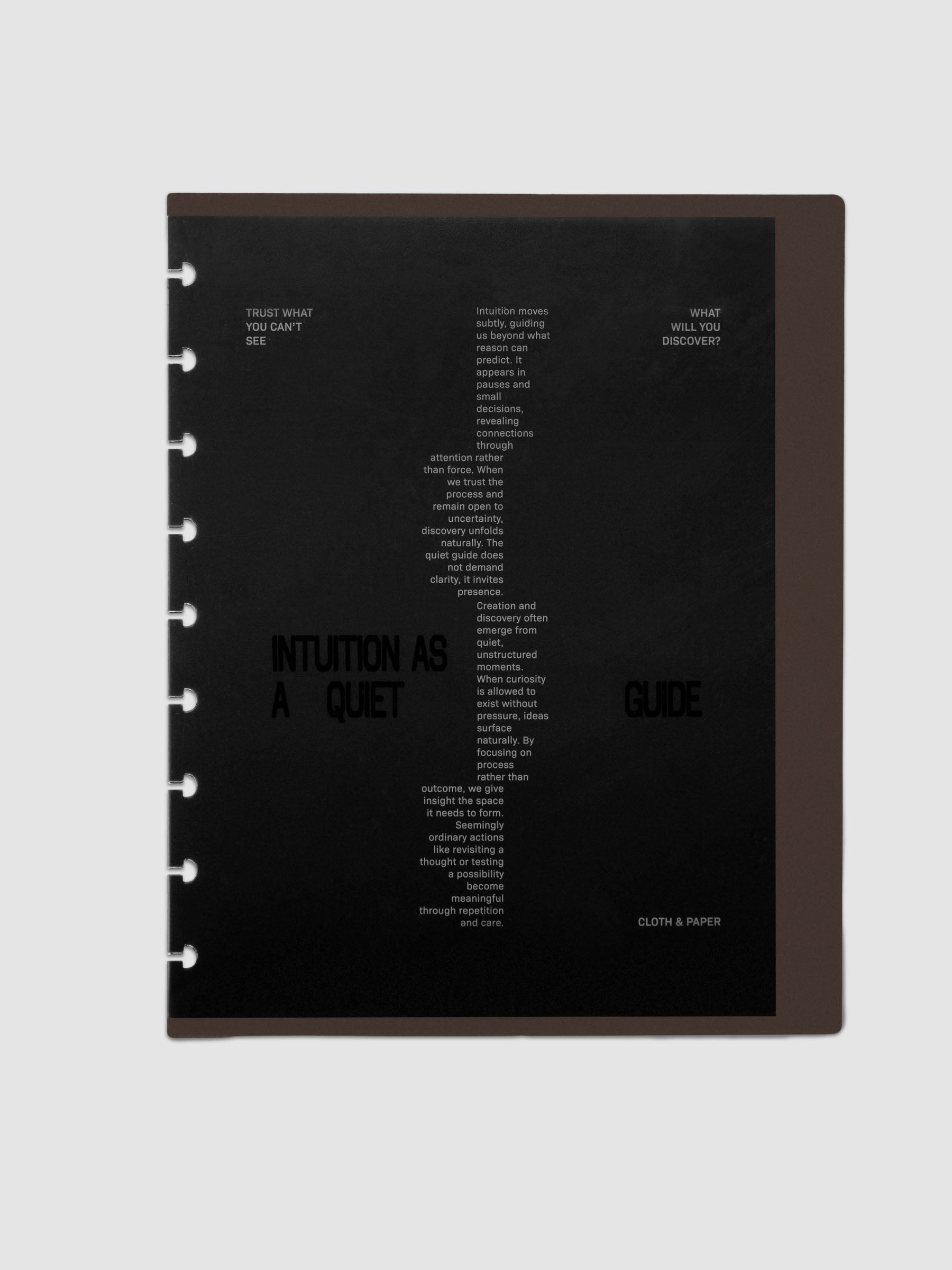 Black Intuition Ultra Thin Planner Cover + Dashboard Set in size HP Classic 9-Disc