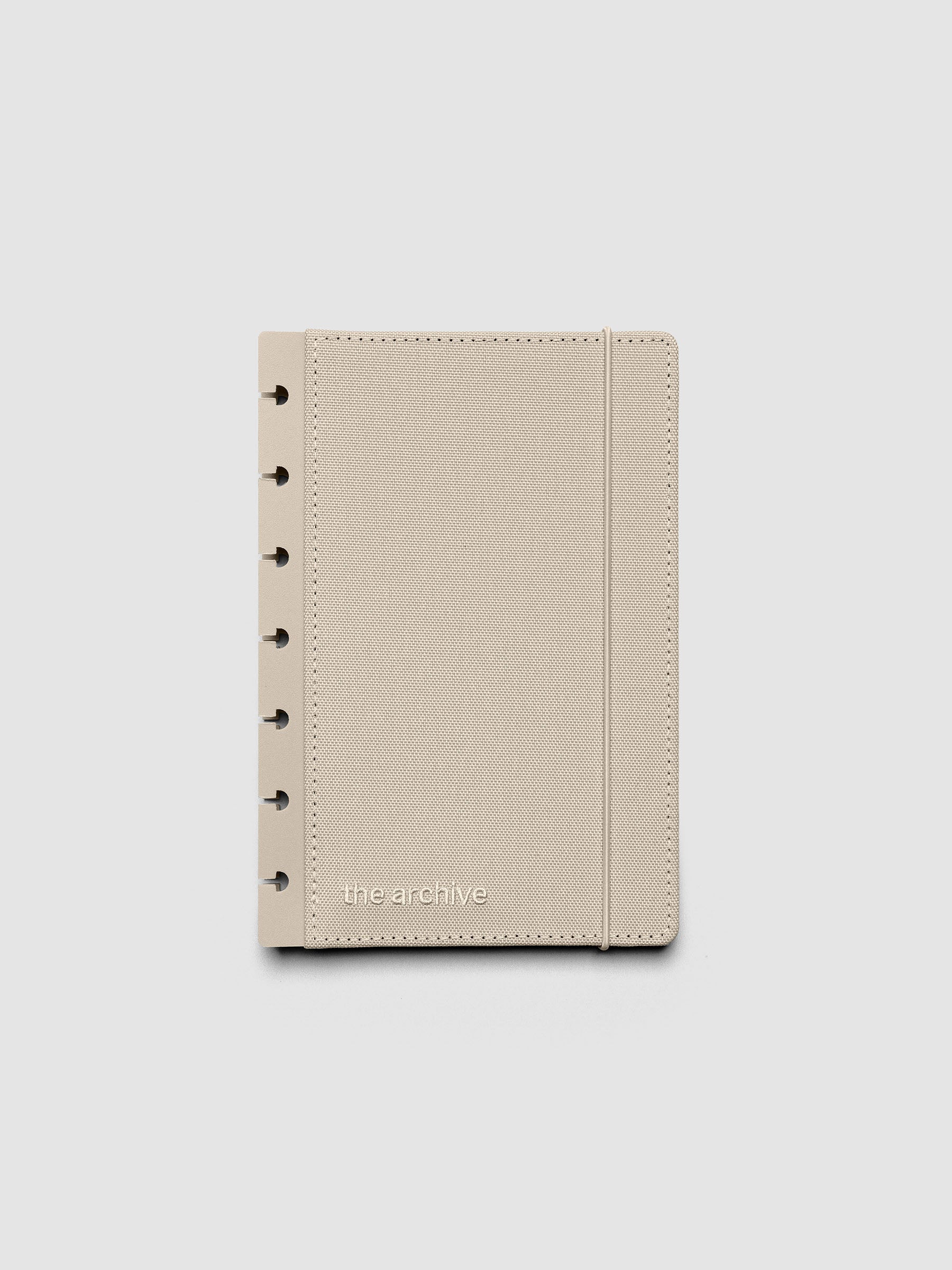 Beige Archive Bookcloth Planner Cover Set in size HP Mini.