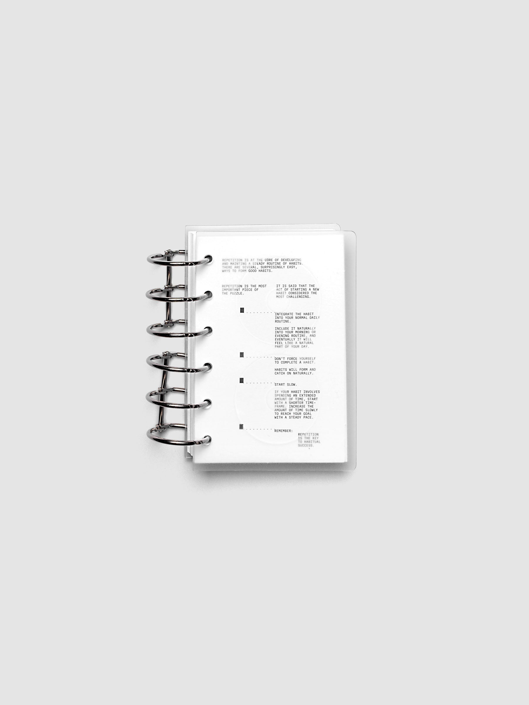 On Repeat Planner Cover + Dashboard Set  shown in size Pocket with 6-ring binding.