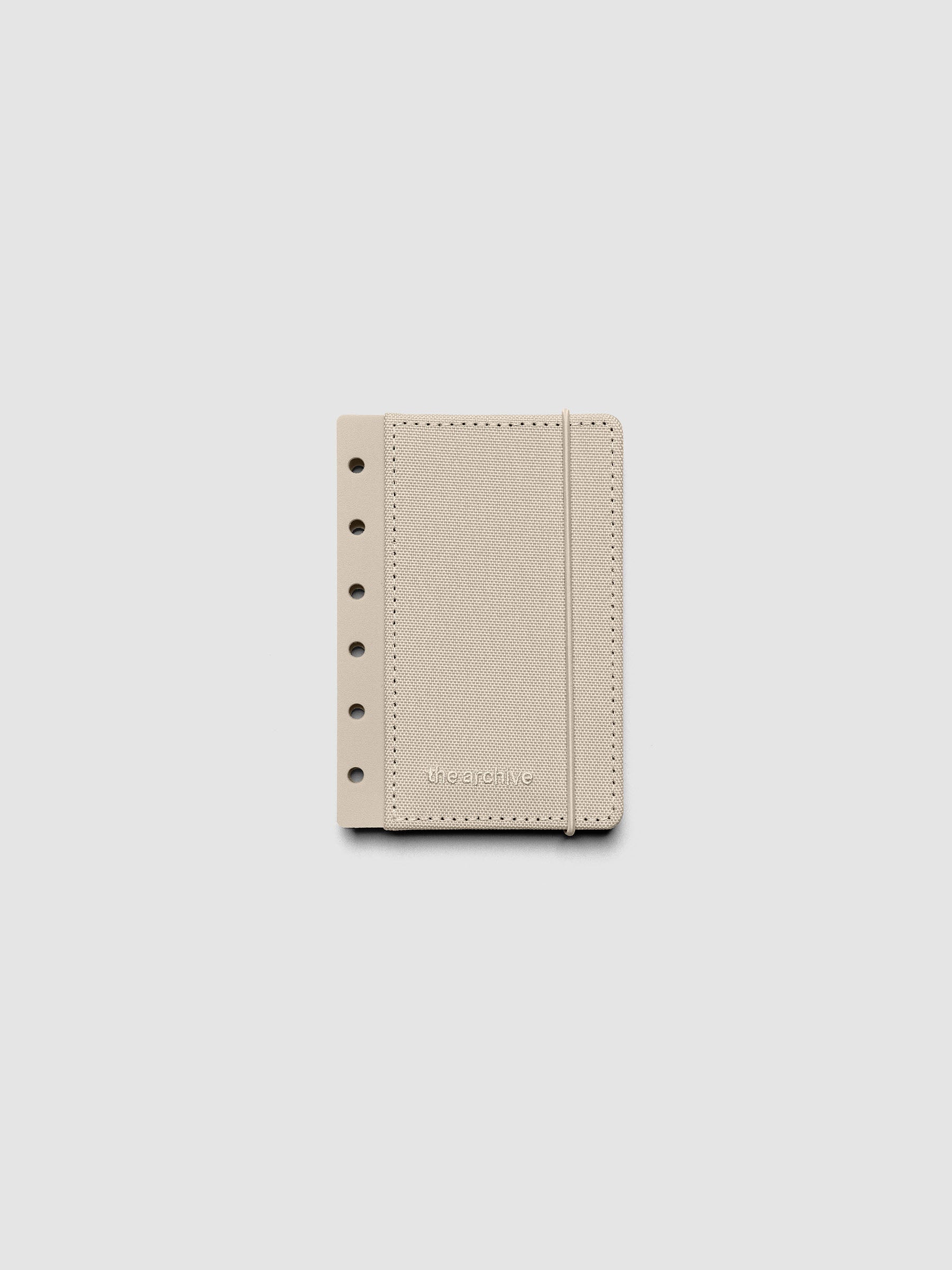 Beige Archive Bookcloth Planner Cover Set in size Pocket.