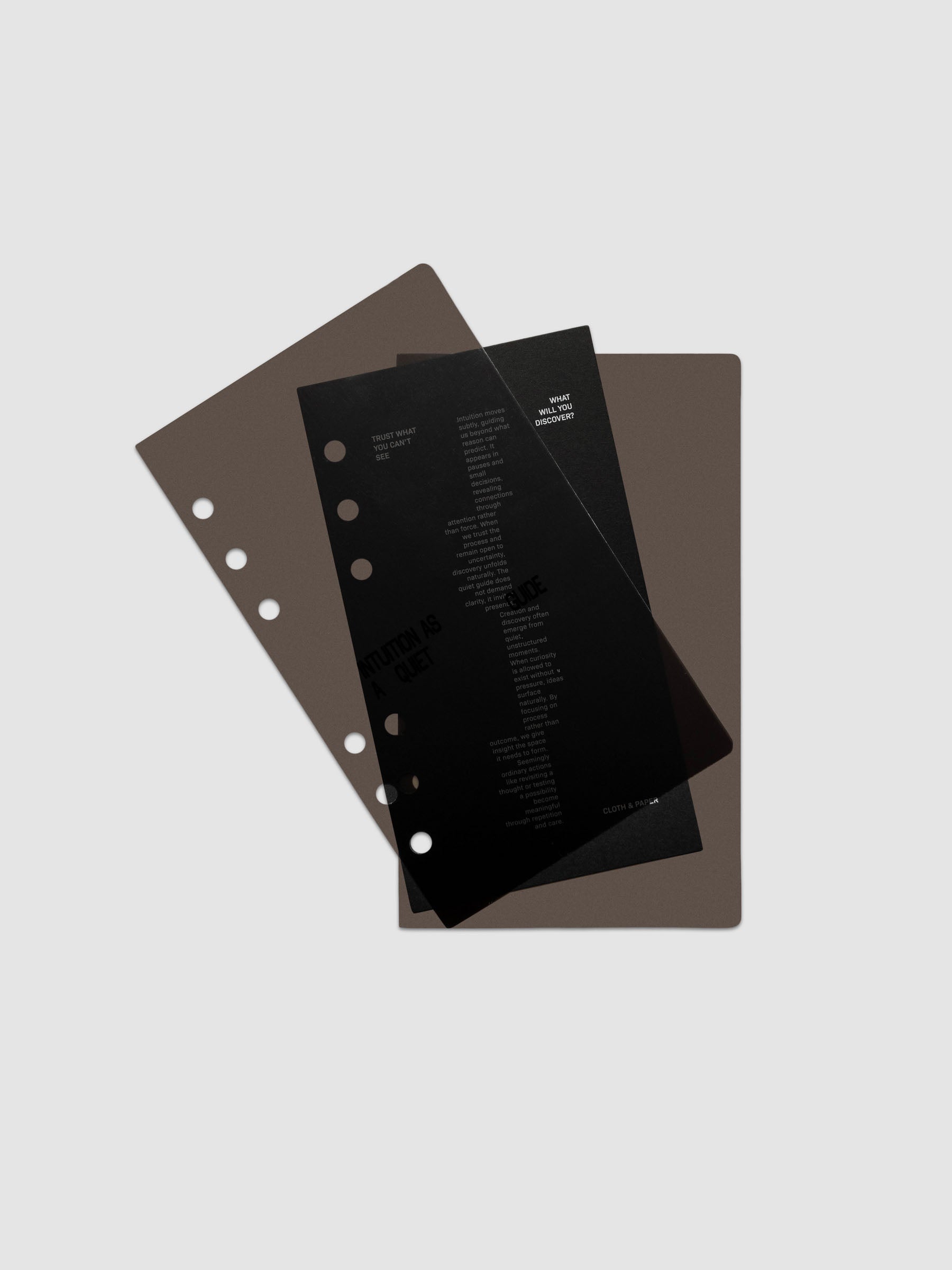 Black Intuition Ultra Thin Planner Cover + Dashboard Set in size Personal 6-Ring