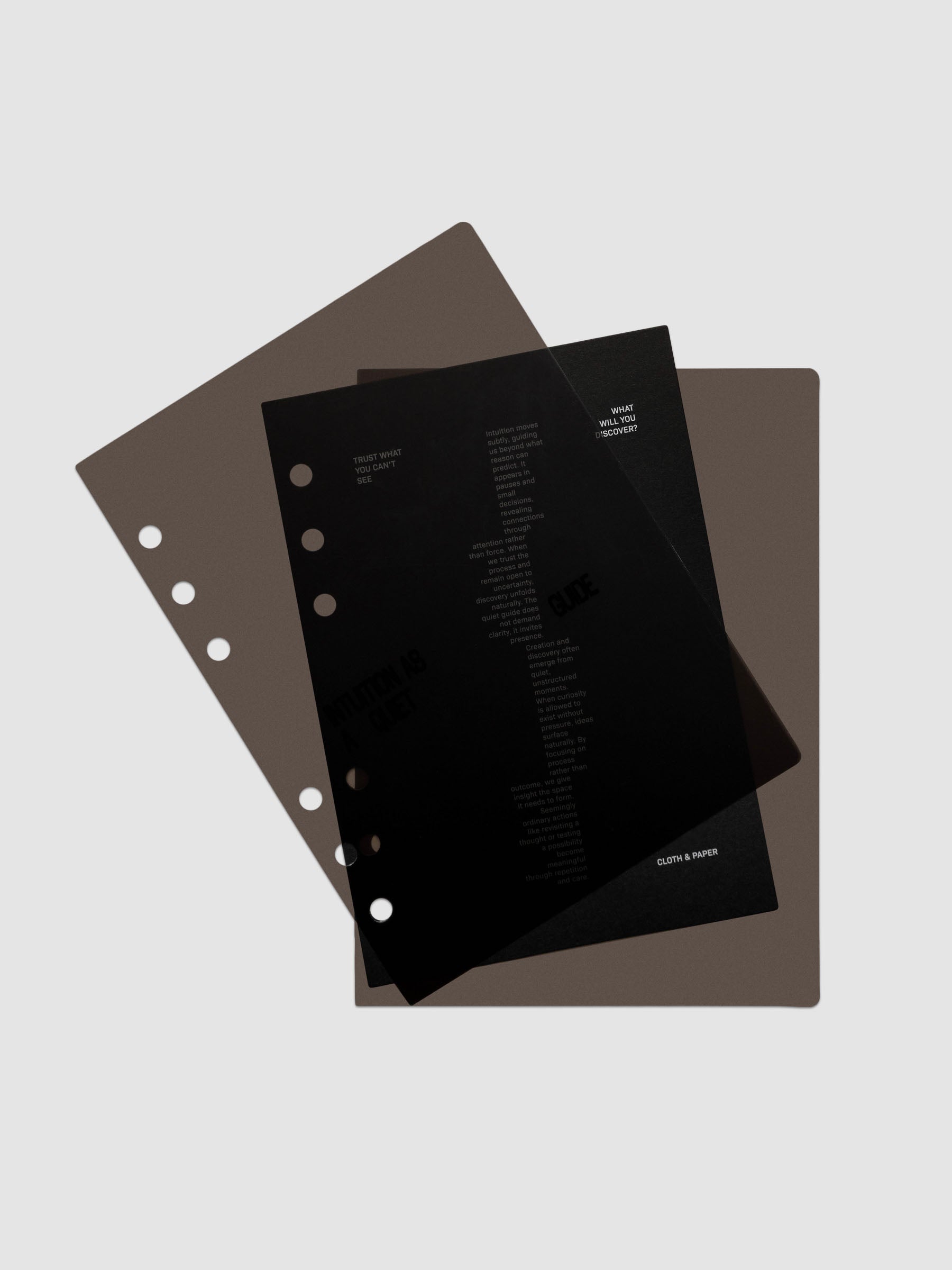 Black Intuition Ultra Thin Planner Cover + Dashboard Set in size Personal Wide 6-Ring