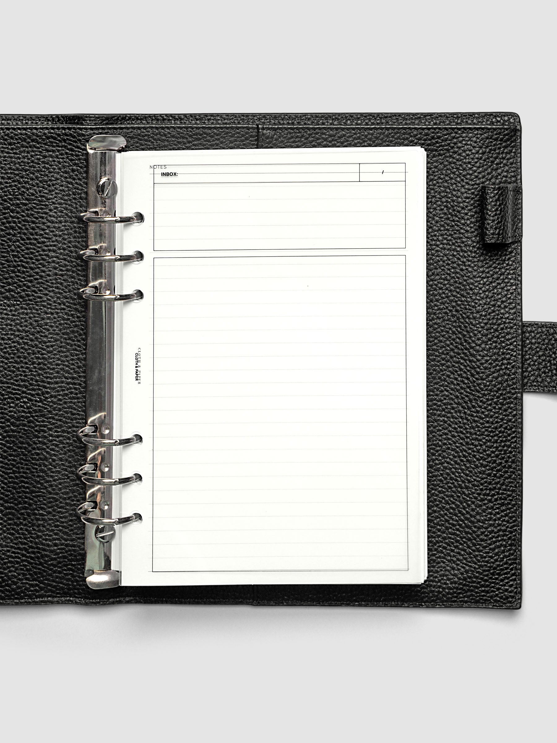 Crystal Clear Inbox Planner Dashboard shown inside an A5 sized agenda.