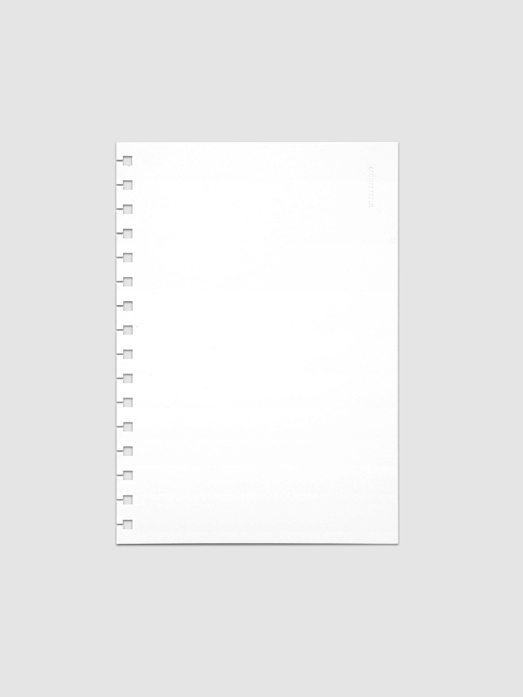 Spiral Notebook dashboard in the color Le Blanc shown in size A5 against a neutral background.