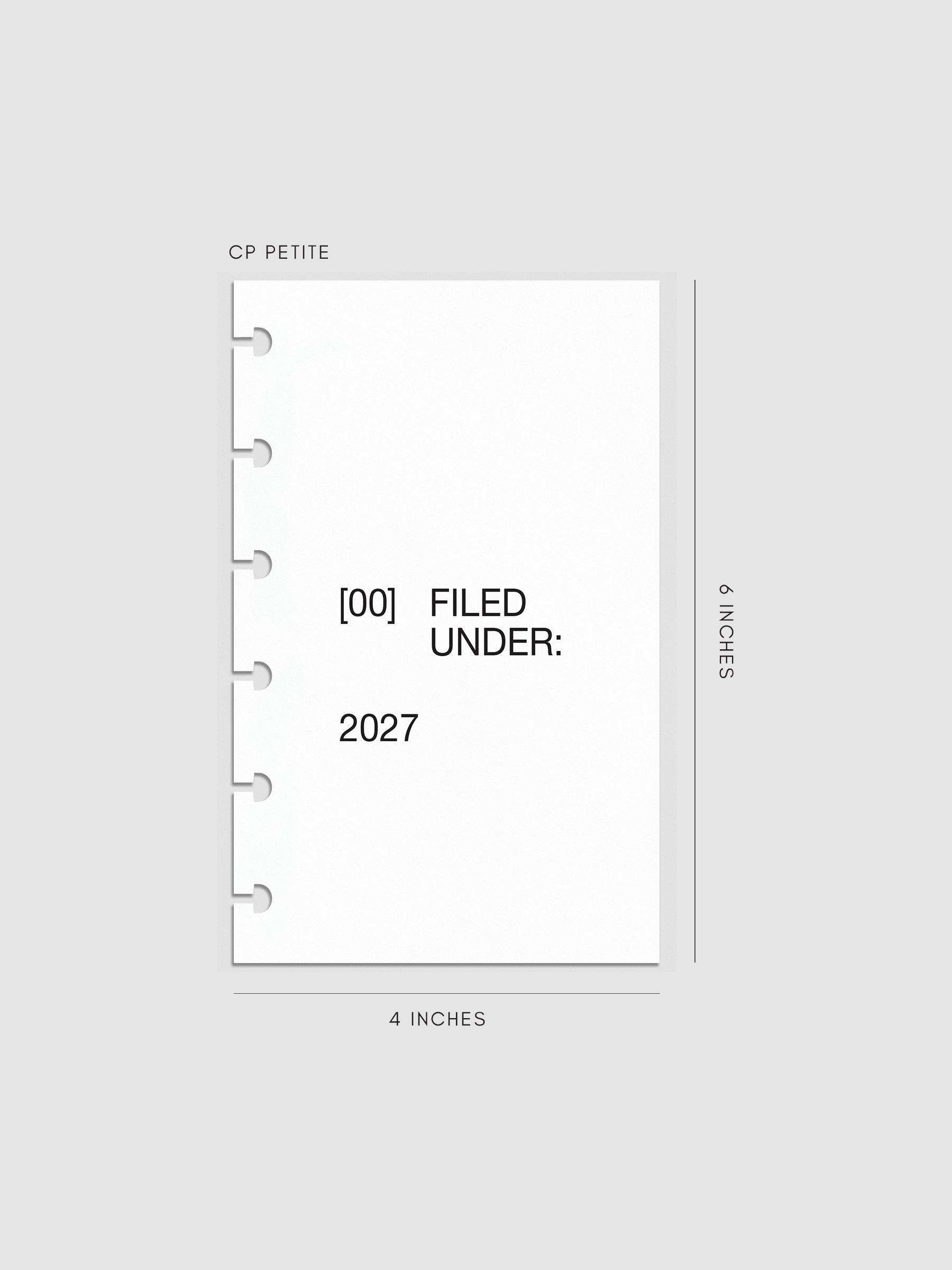 2027 Front + Monthly Dashboard Overlays, Avant Garde, CP Petite 6-Disc Punch, set of 13 translucent vellum overlays including a front cover overlay and 12 monthly dashboards printed in black ink