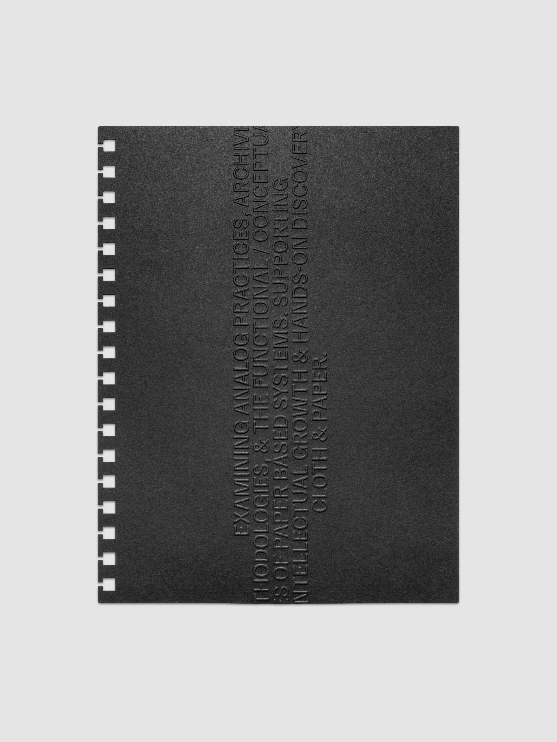 Black embossed Analog Embossed Planner Dashboard without the drop card shown in size HP Classic Spiral.