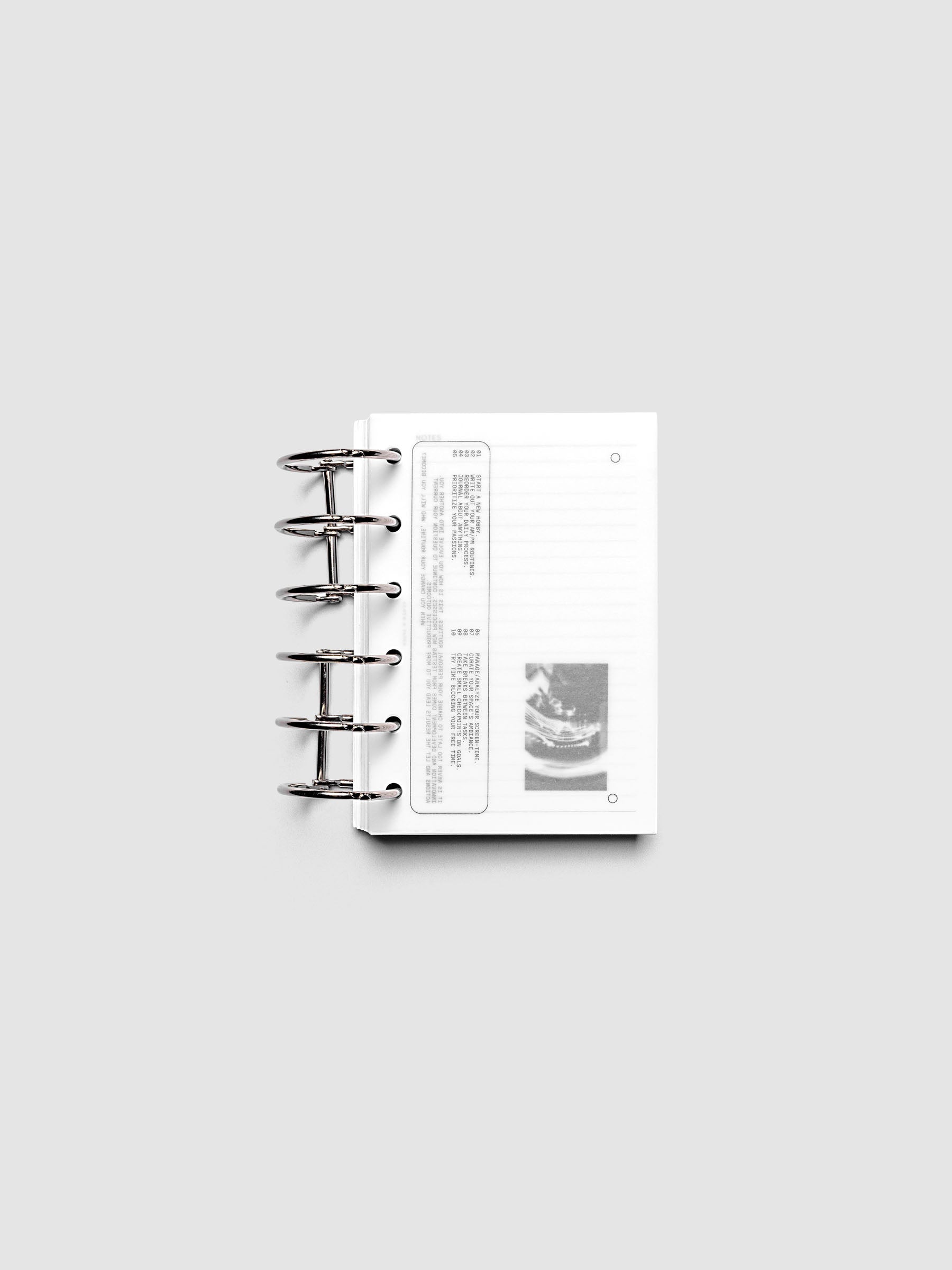 Side A & Side B Planner Dashboard in size Pocket shown ring bound.