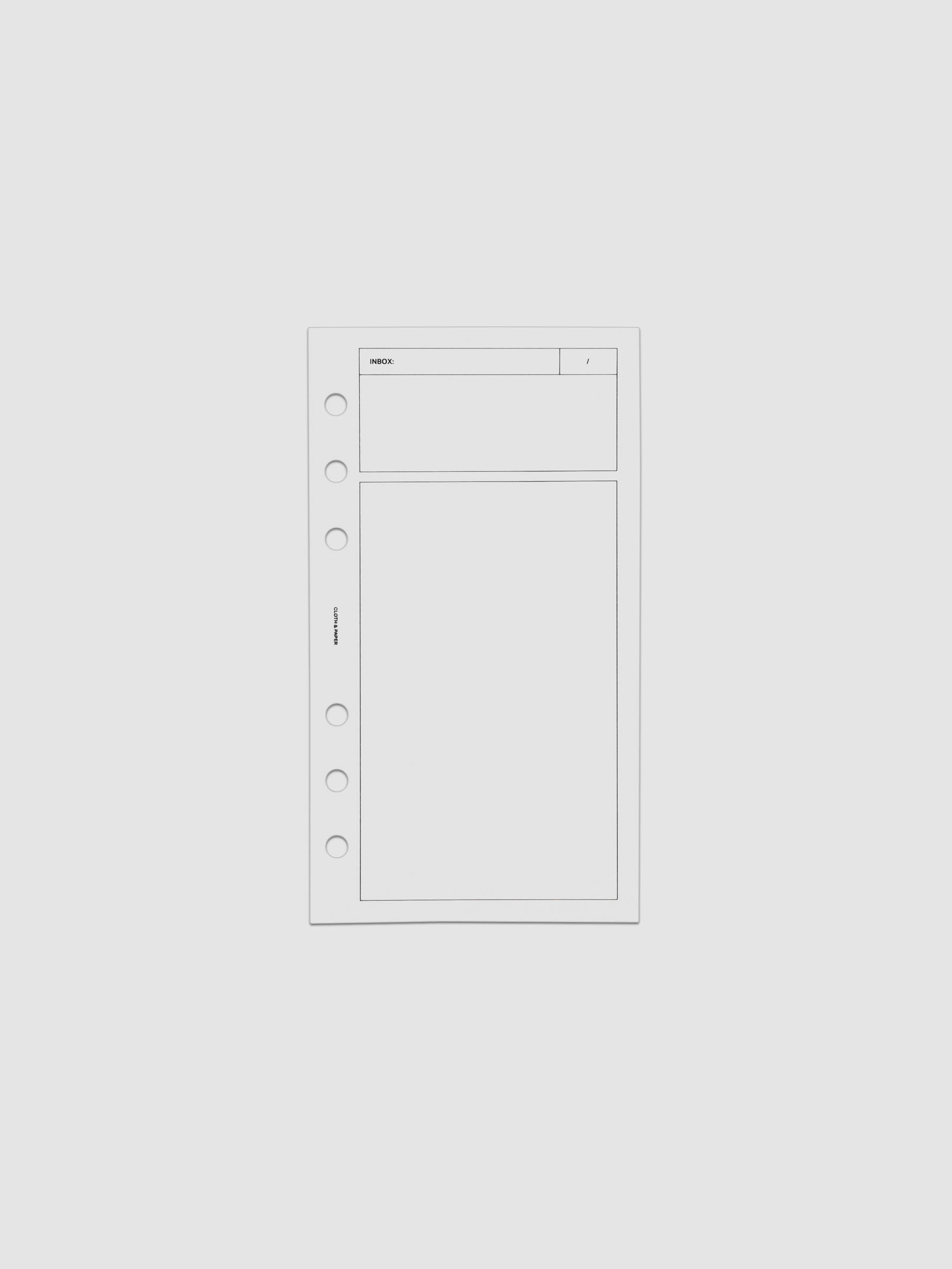Crystal Clear Inbox Planner Dashboard shown inside a Personal sized agenda.