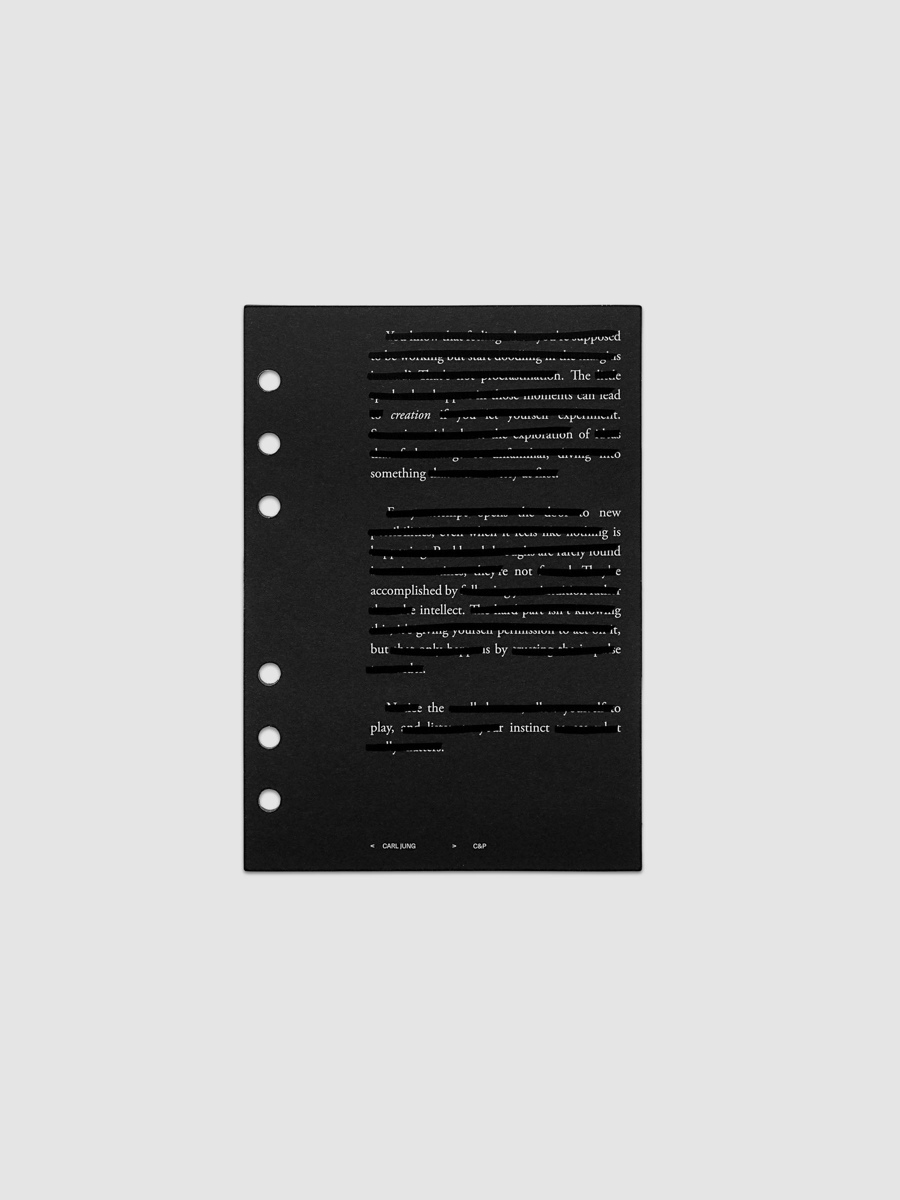 Black, white, and transparent dual layer planner dashboard shown in size Personal Wide 6-Ring Punch