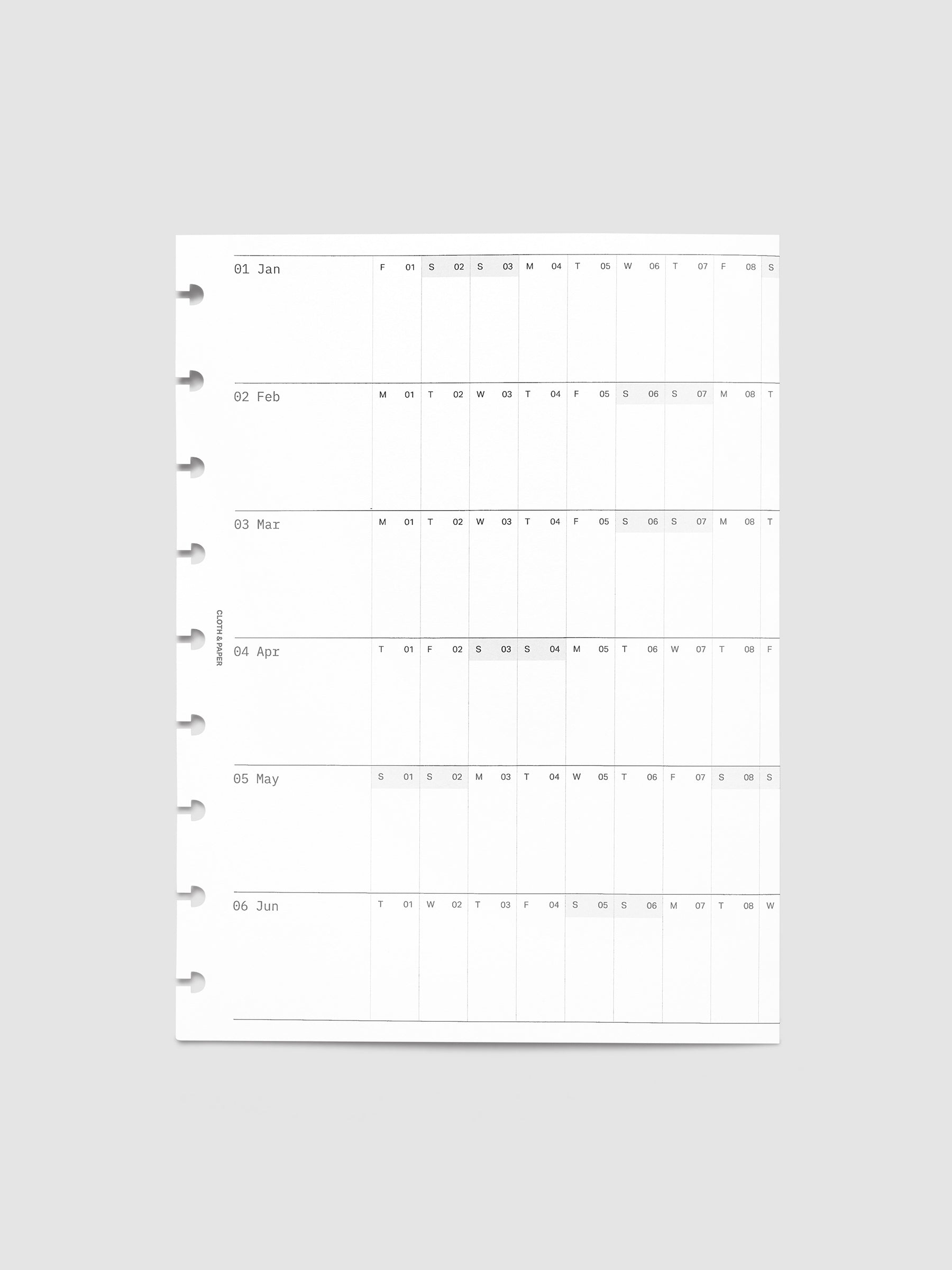 HP Classic 9-Disc Punch 2027 Dated Fold Out Insert shown folded closed, displaying the cover side on a flat surface.