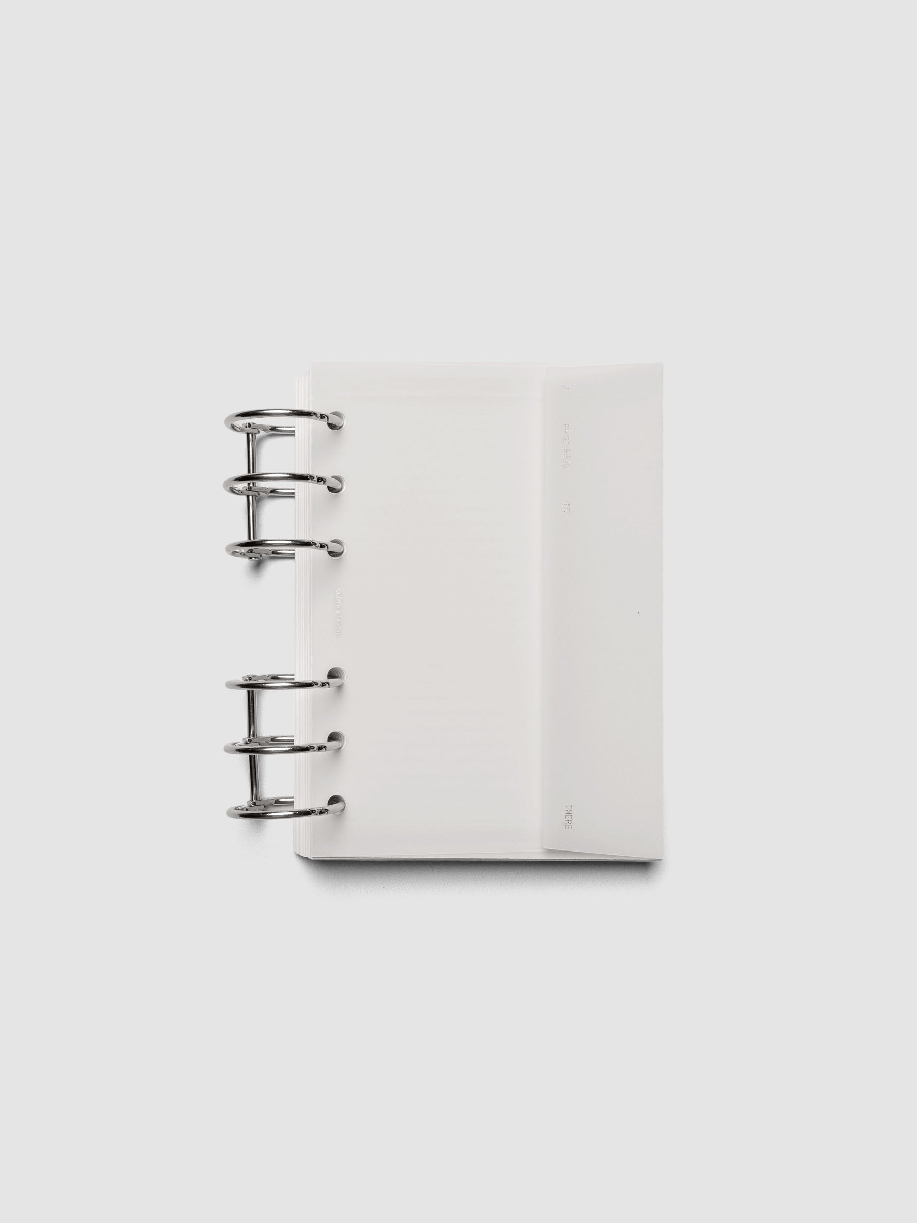 White Envelope Storage Holder shown ring bound in size A6.