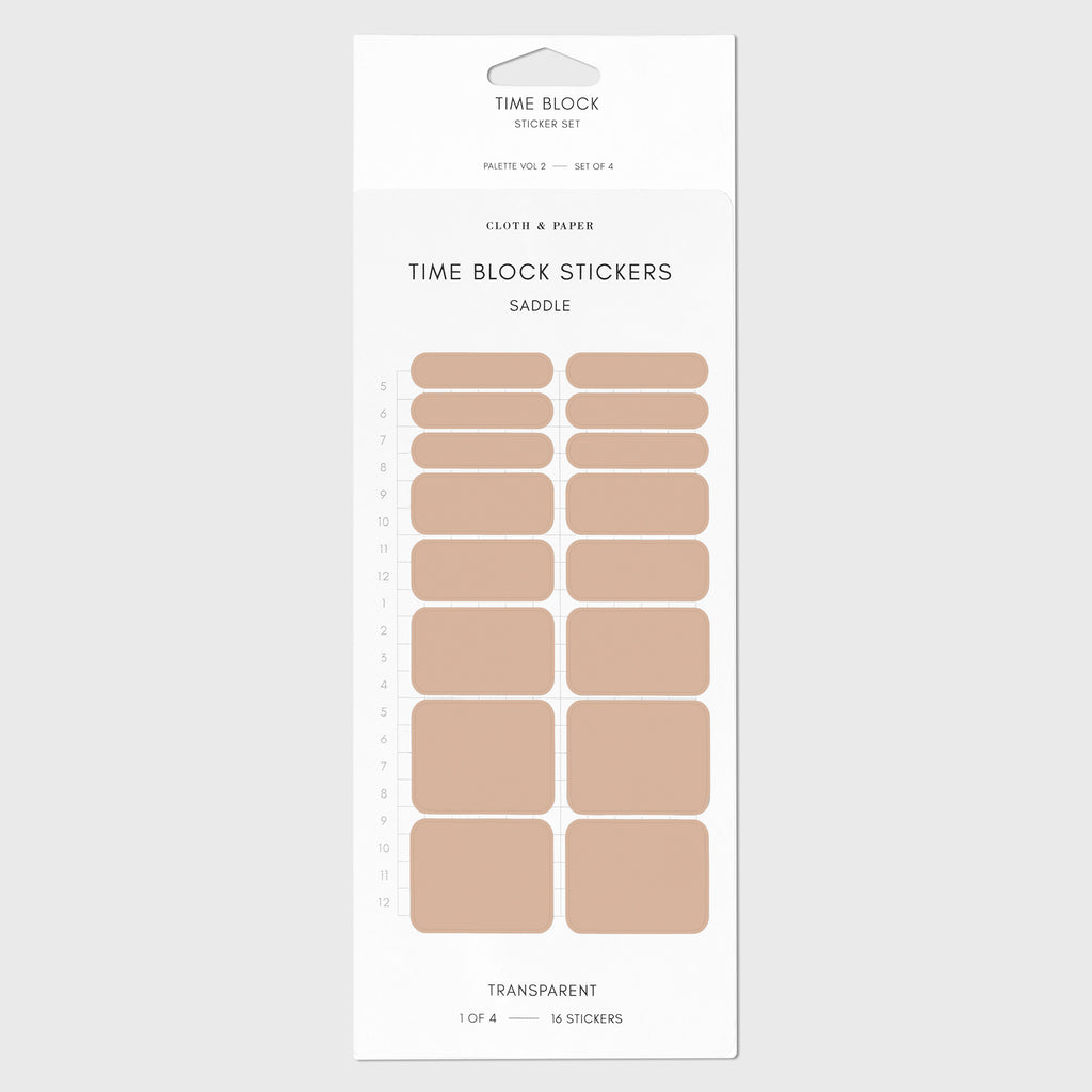 Time Block Planner Sticker Set | Cloth & Paper – CLOTH & PAPER