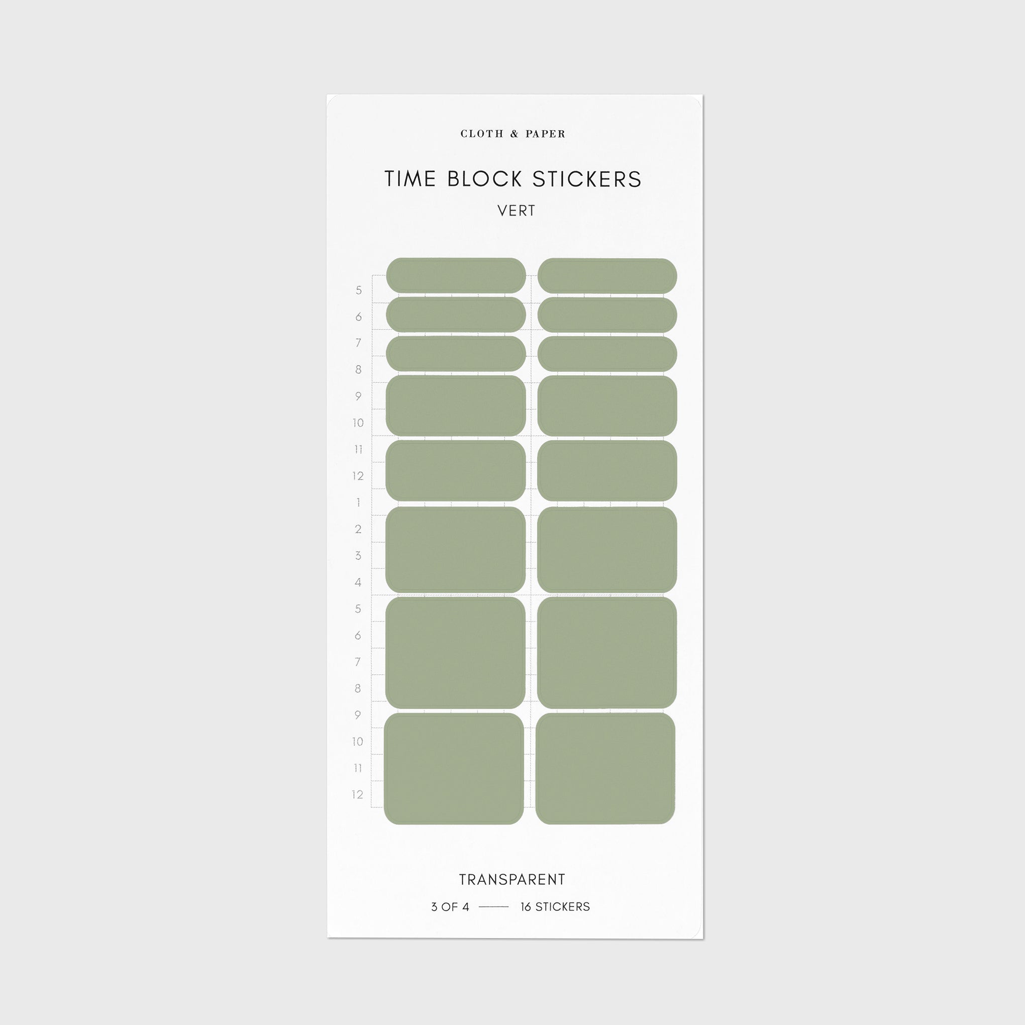 Time Block Planner Sticker Set | Cloth & Paper – CLOTH & PAPER