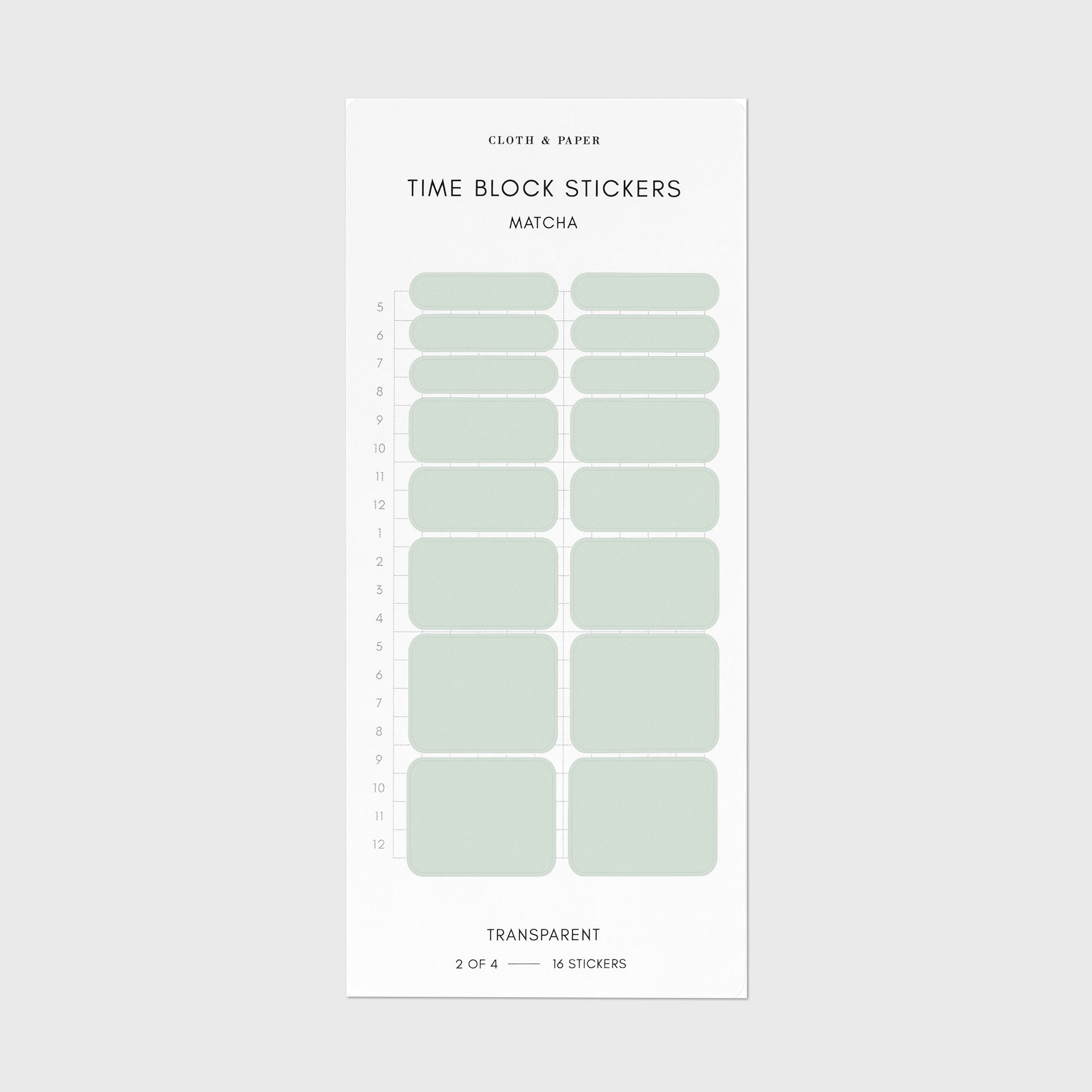 Time Block Planner Sticker Set | Cloth & Paper – CLOTH & PAPER