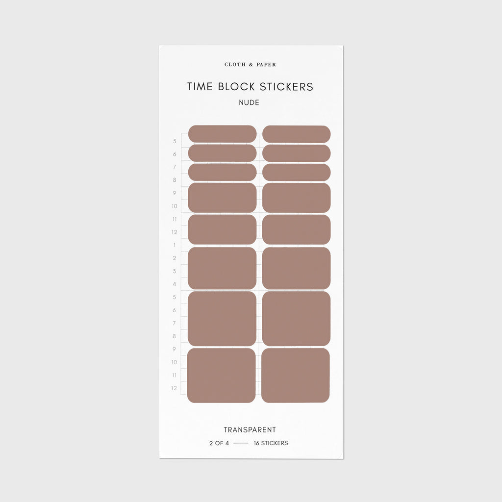 Time Block Planner Sticker Set | Cloth & Paper – CLOTH & PAPER