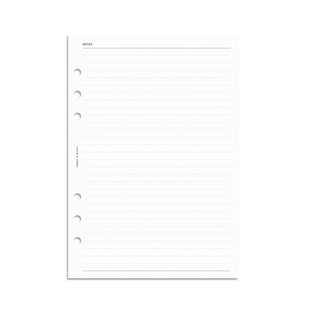 Digital mockup of 2024 Dated Planner Inserts | Horizontal Weekly. Size shown is A5.