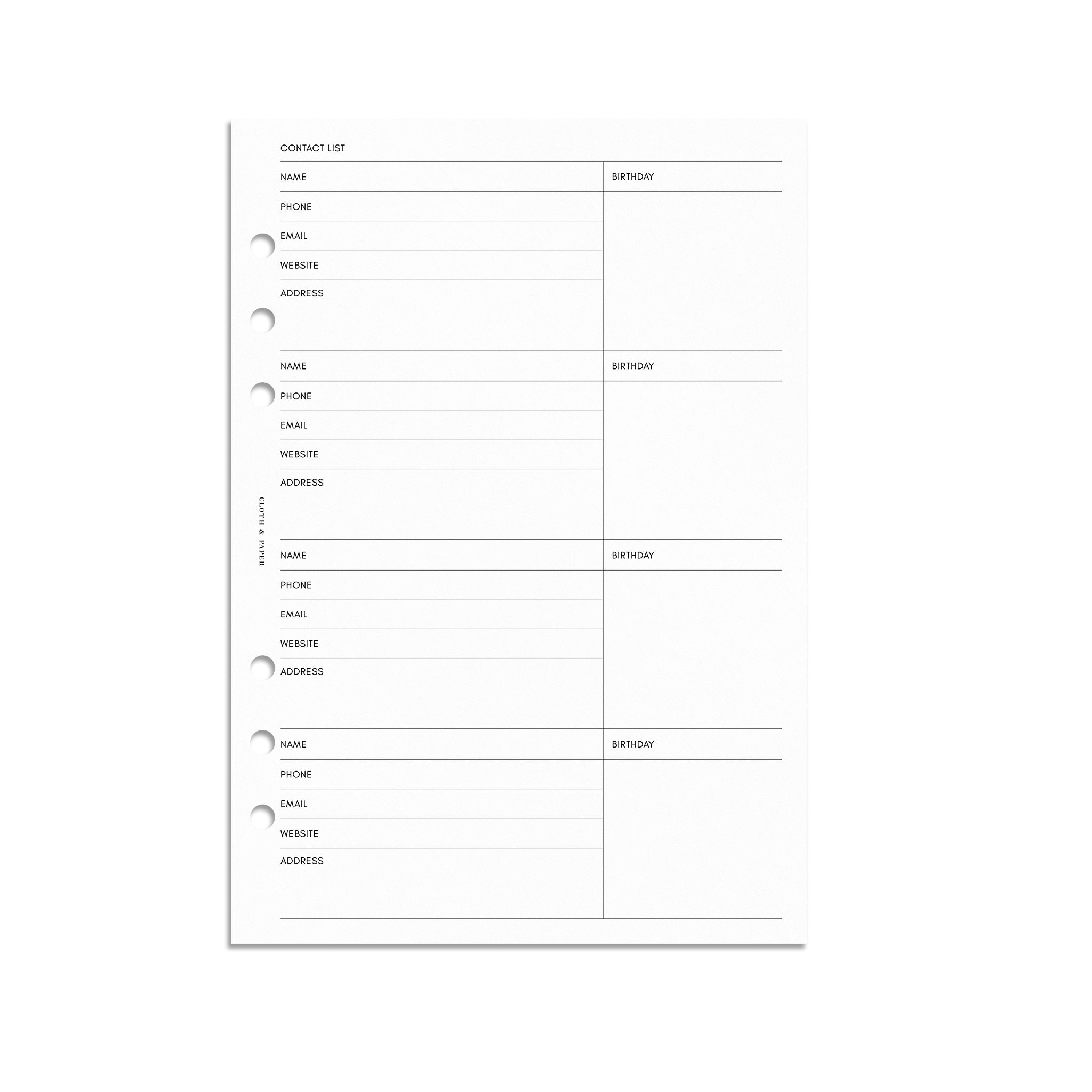 2024 Dated Planner Inserts Daily Cloth Paper CLOTH PAPER 2024-dated-planner-inserts-daily-cloth-paper-cloth-paper