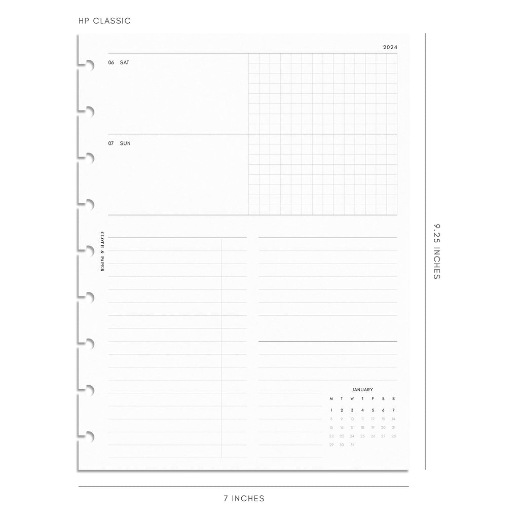 2024 Dated Planner Inserts | Horizontal Weekly | Monday Start | Cloth & Paper – CLOTH & PAPER 2024-dated-planner-inserts-horizontal-weekly-monday-start-cloth-paper-cloth-paper