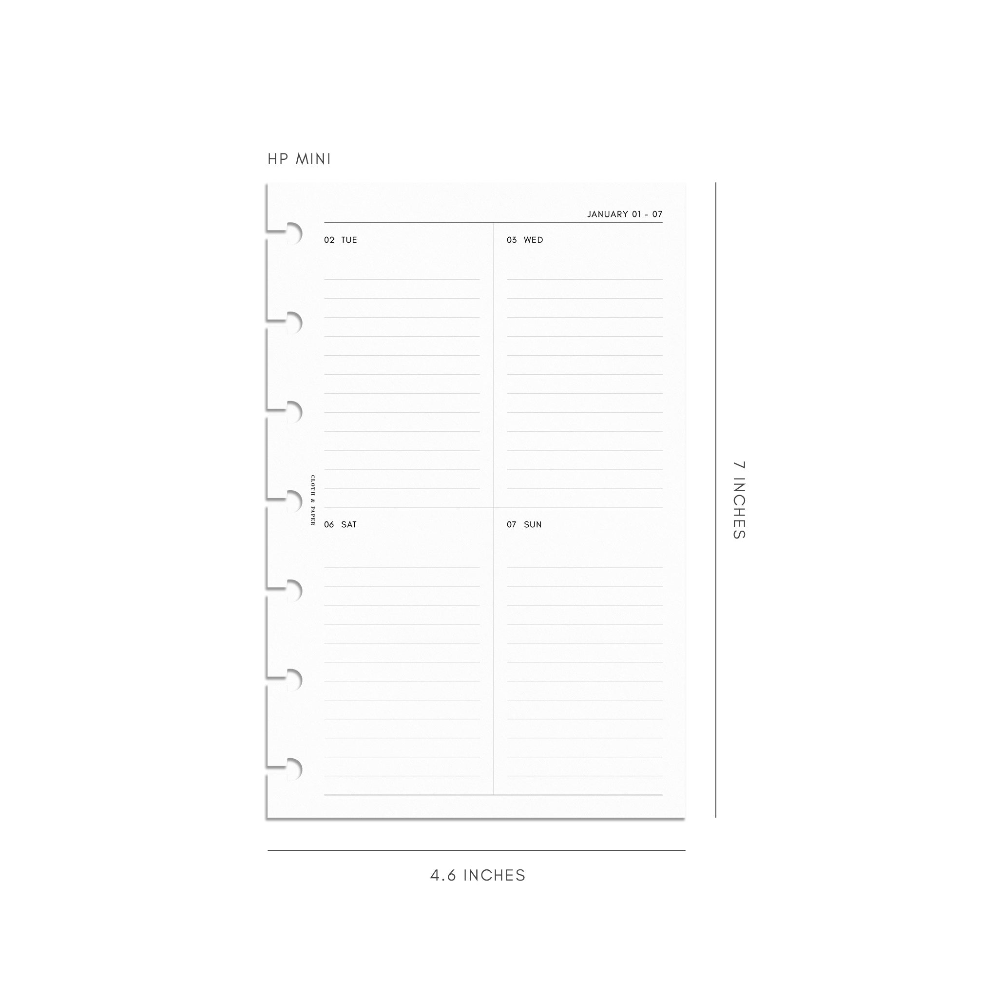 PRINTED to Do List Planner Refills Inserts Mini Pocket 