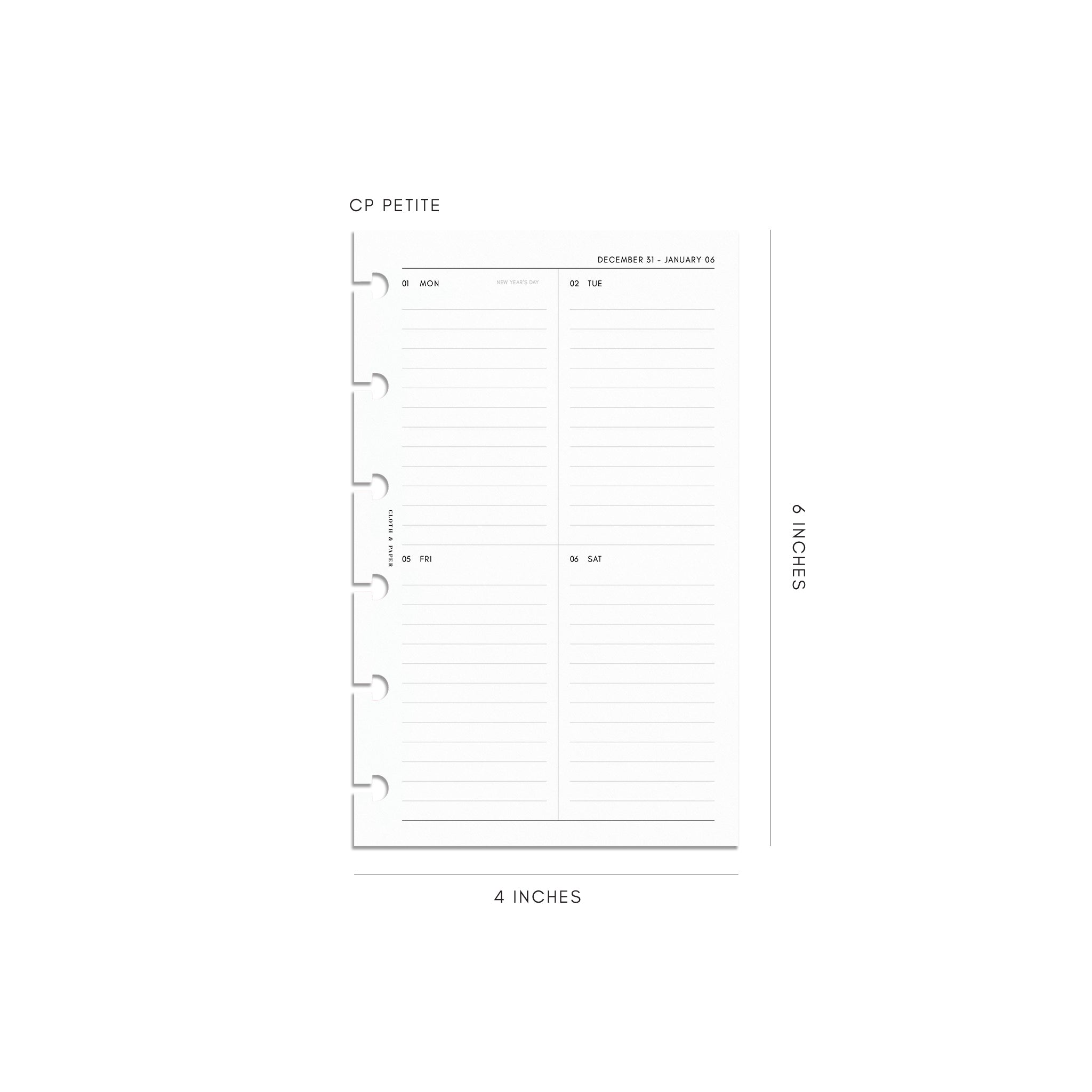 2024 Dated Planner Inserts | Vertical Weekly Lined | Sunday Start | Cloth & Paper – CLOTH & PAPER 2024 Dated Planner Inserts | Vertical Weekly Lined | Sunday Start | Cloth & Paper – CLOTH & PAPER